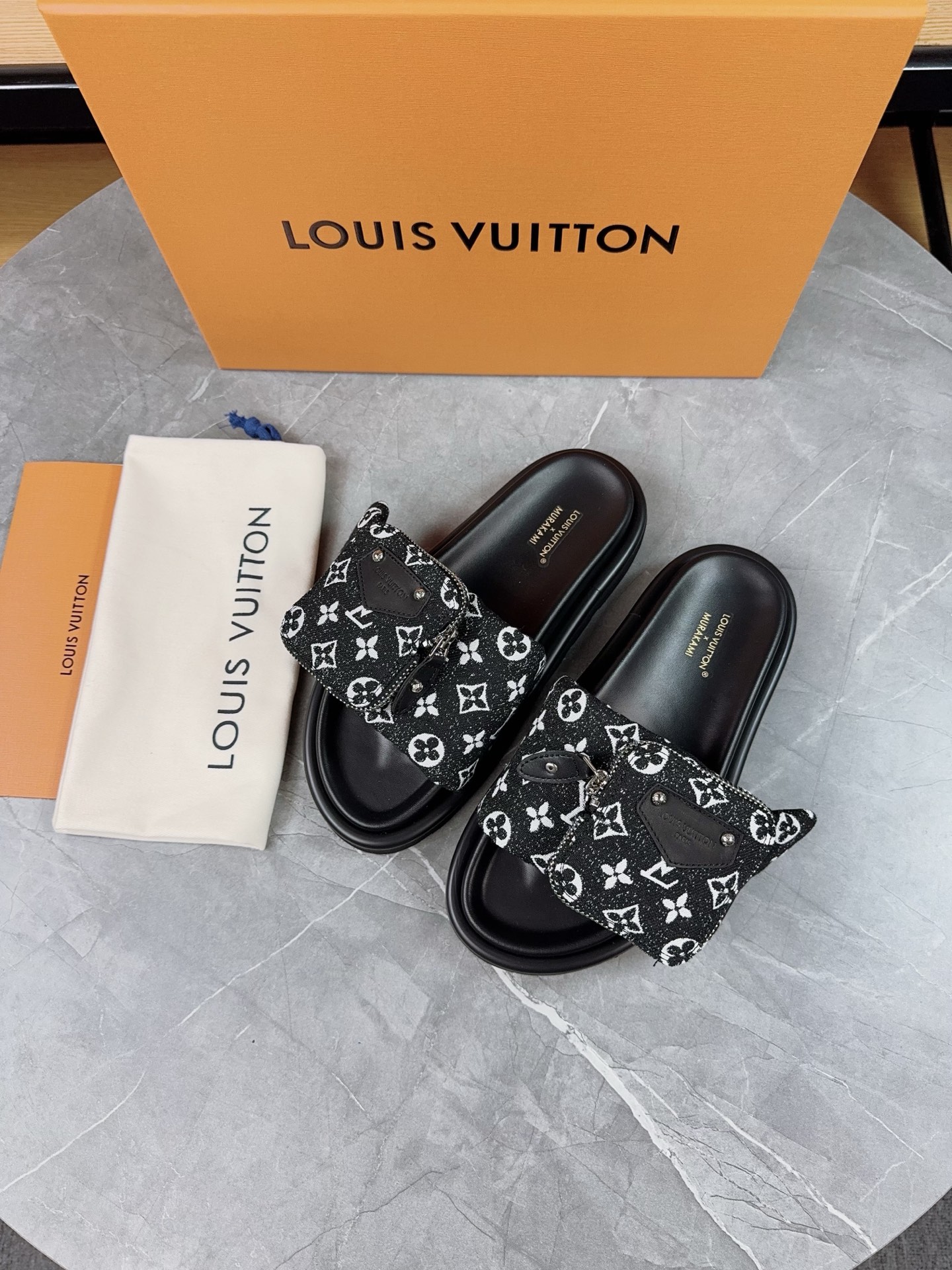 Louis Vuitton Pool Pillow Comfort Flat Sandal Monogram Fabric Black 8 i1739962543503 4524 0 5