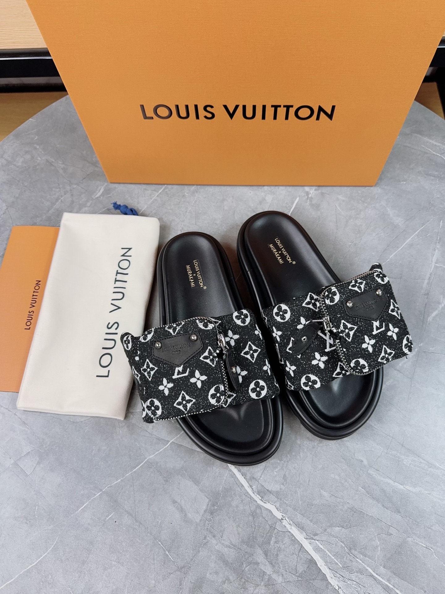 Louis Vuitton Pool Pillow Comfort Flat Sandal Monogram Fabric Black 5 i1739962543515 873 0 3