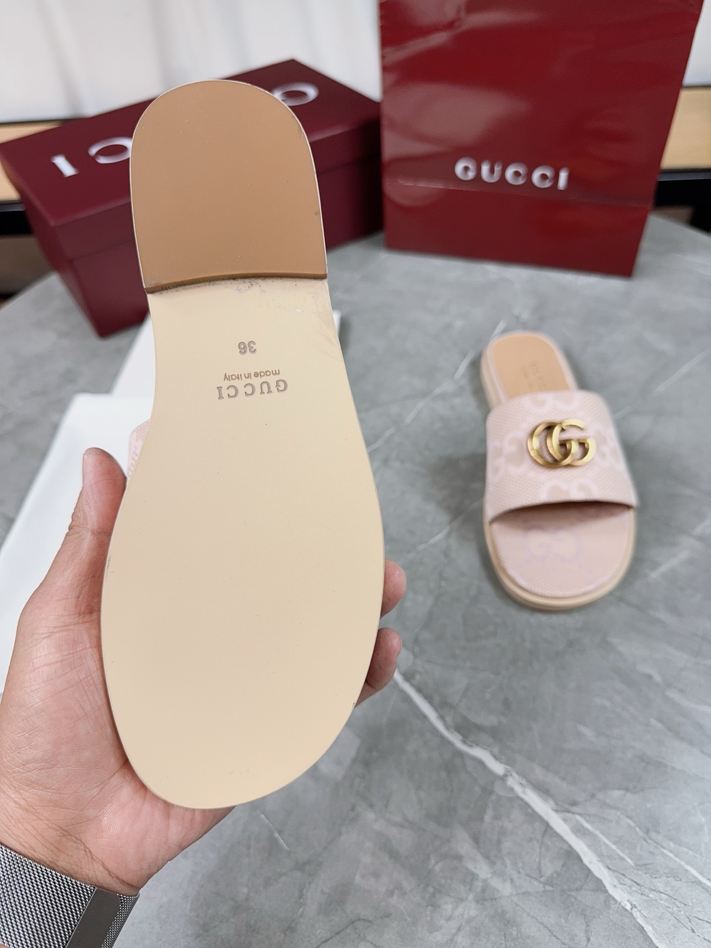 Gucci Women's Flat Pink GG Slides Sandals, Iconic Style & Comfort for Ladies 6 i1741067177353 9692 0 5