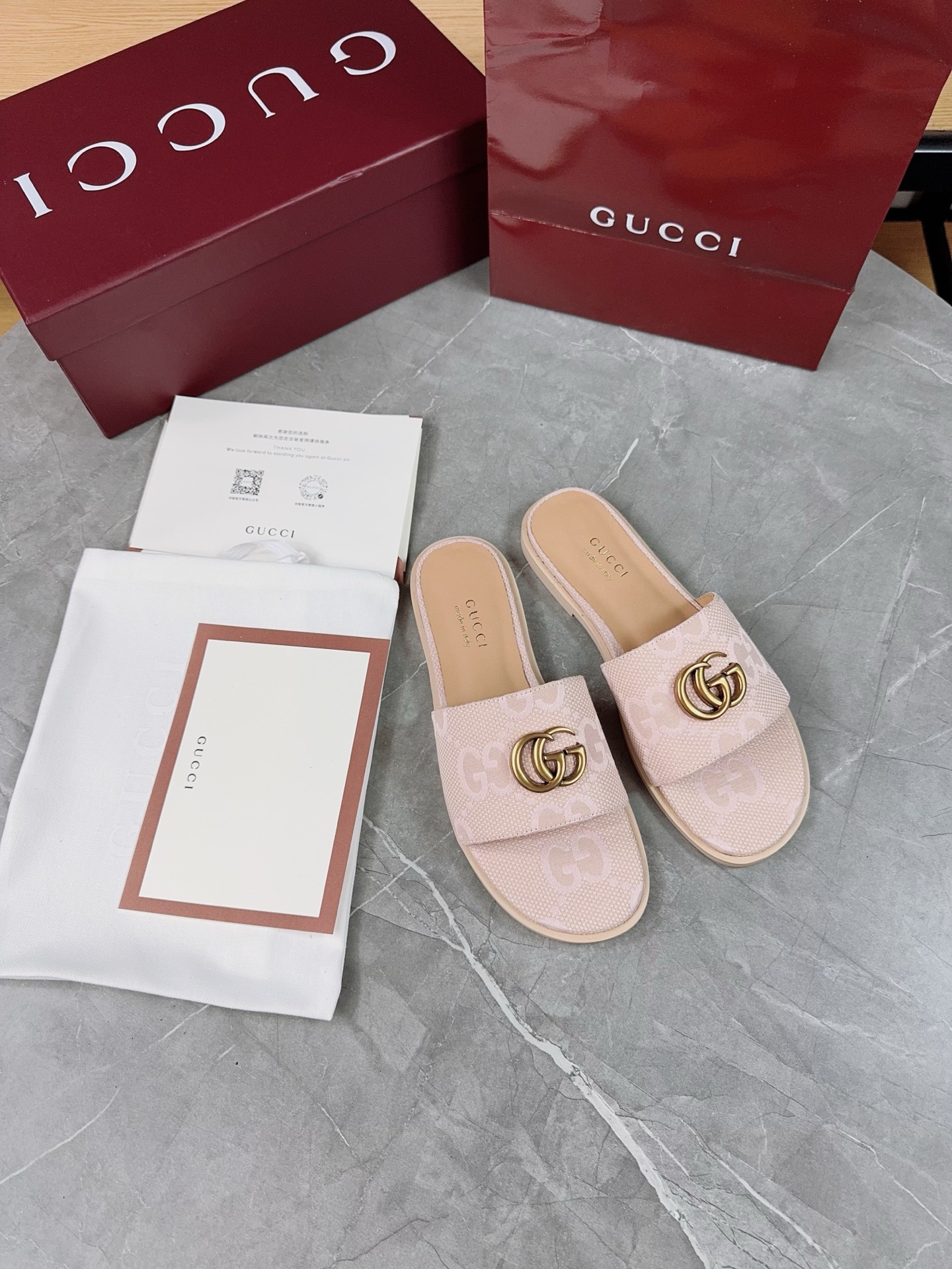 Gucci Women's Flat Pink GG Slides Sandals, Iconic Style & Comfort for Ladies 5 i1741067177363 7094 0 3