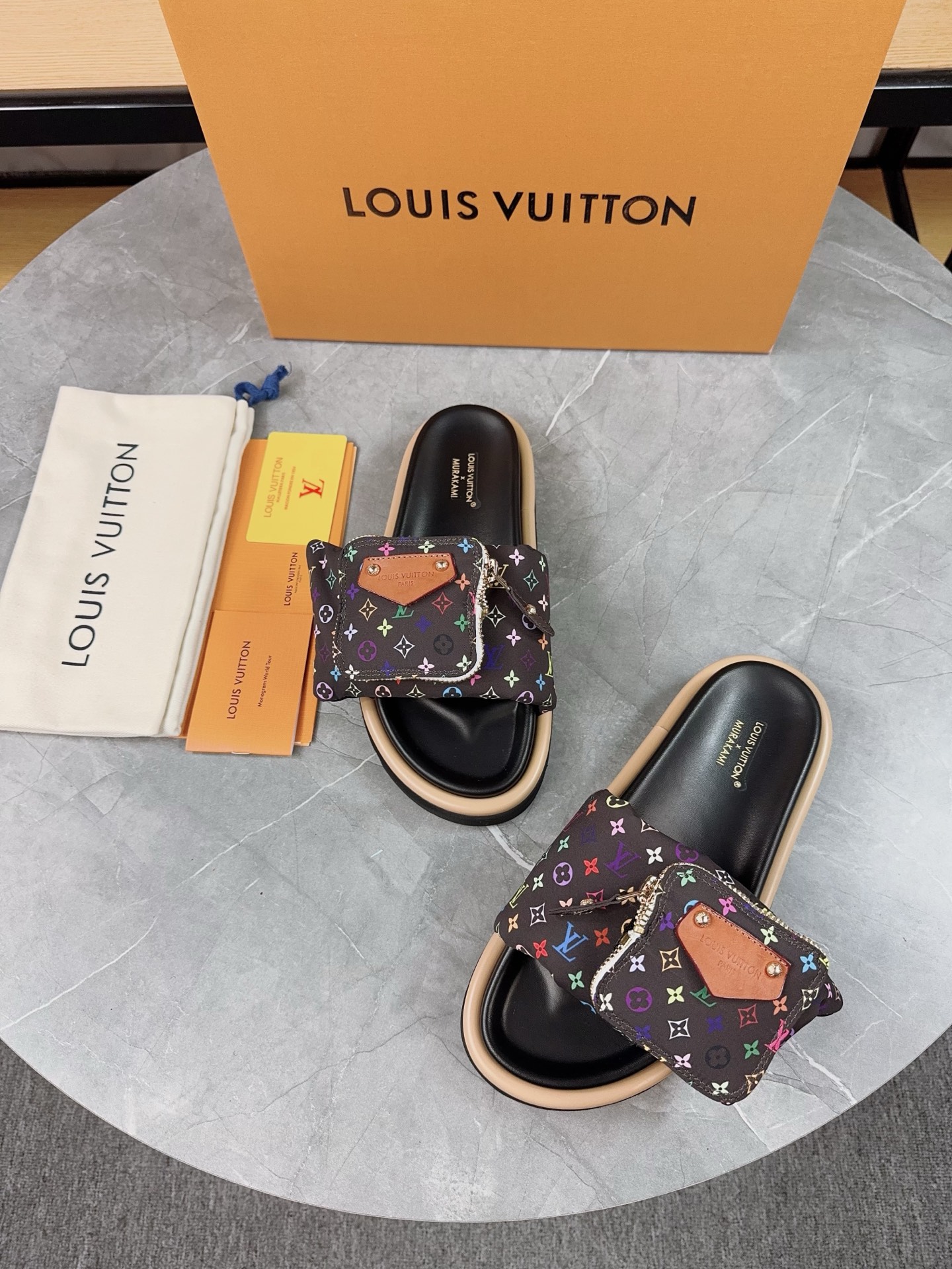 Louis Vuitton Pool Pillow Comfort Flat Sandals with Monogram, Multicolor 8 i1741083553553 2744 0 6