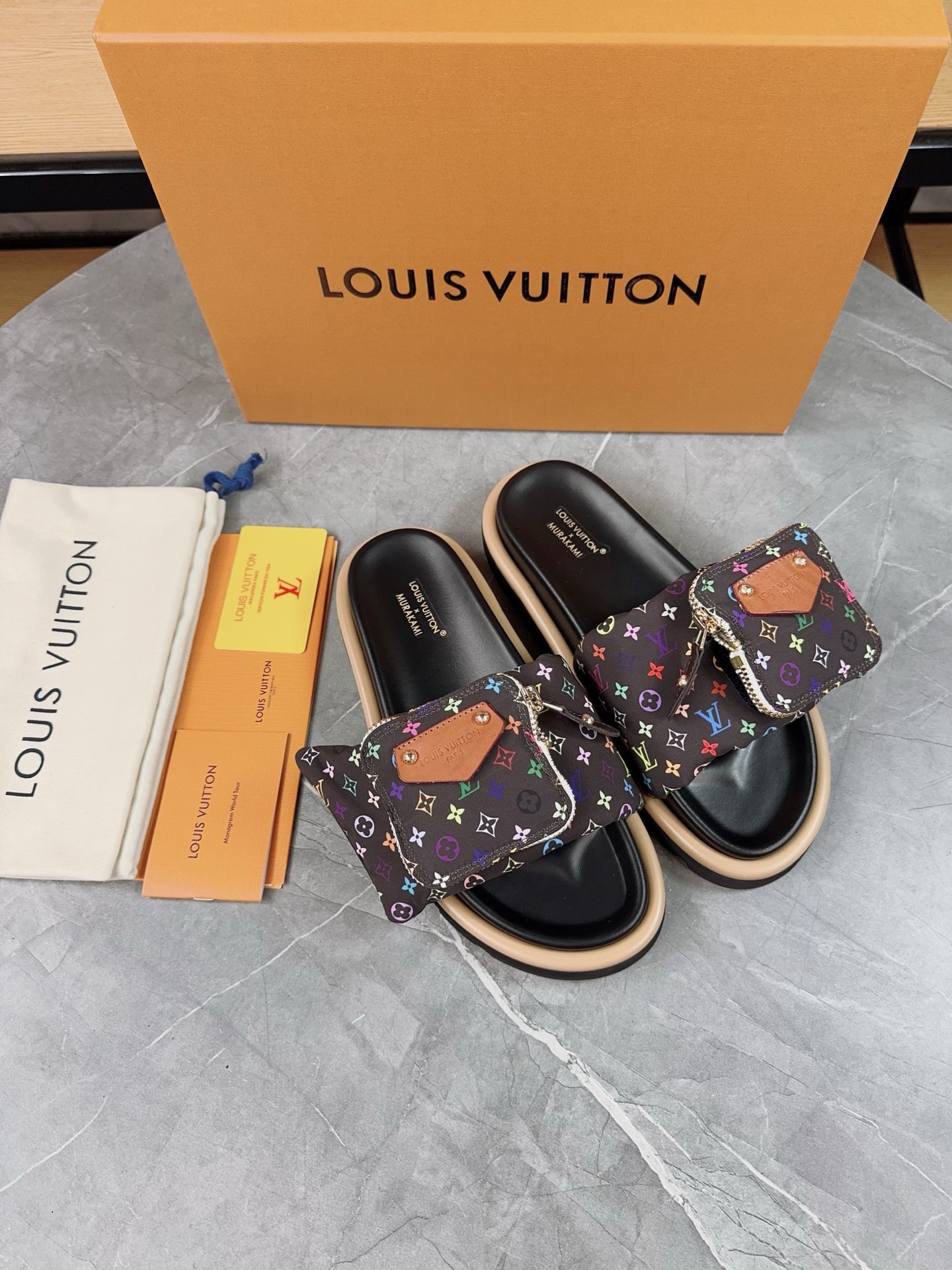 Louis Vuitton Pool Pillow Comfort Flat Sandals with Monogram, Multicolor 4 i1741083553553 6922 0 2