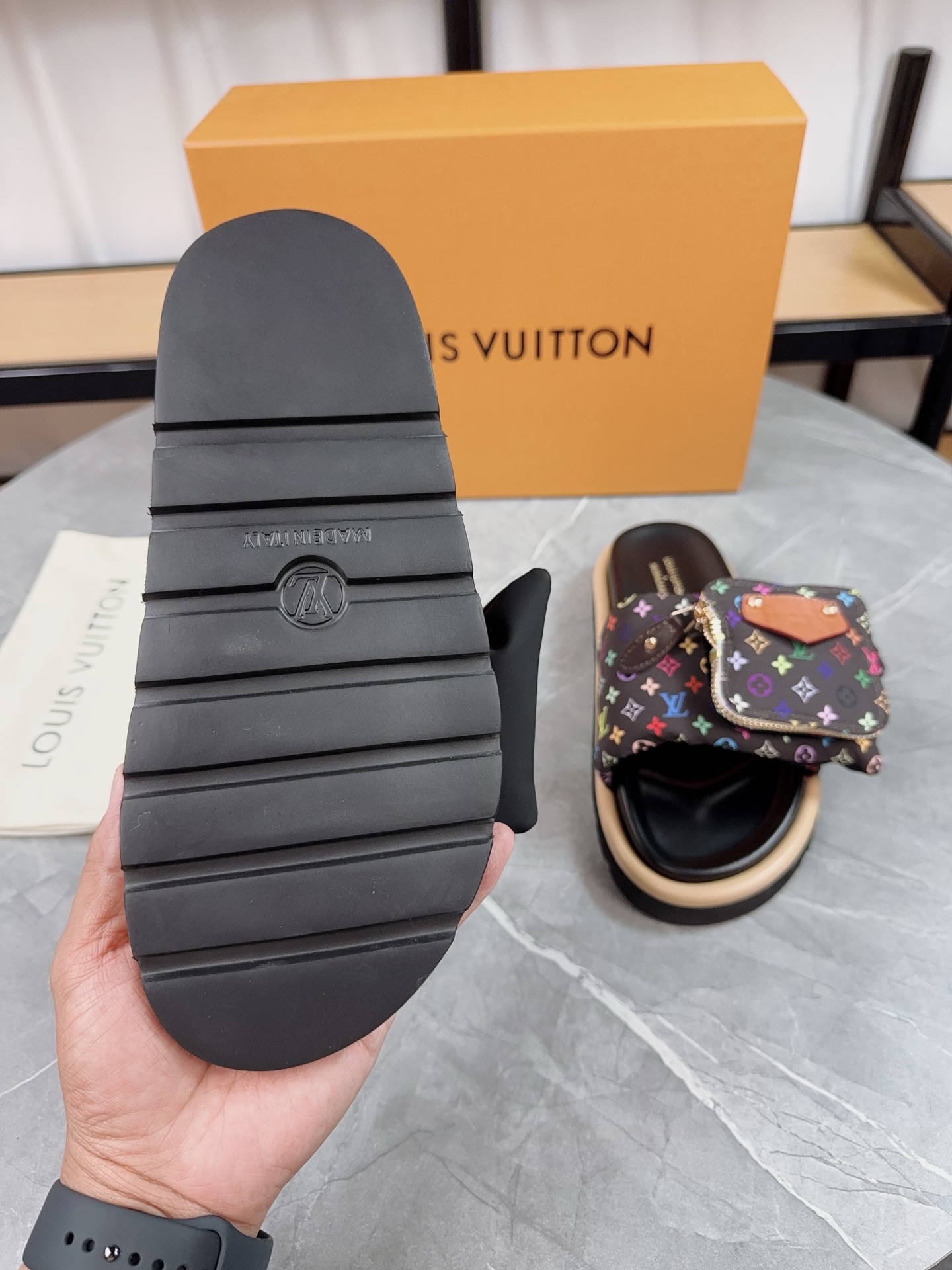 Louis Vuitton Pool Pillow Comfort Flat Sandals with Monogram, Multicolor 7 i1741083555048 6713 0 5