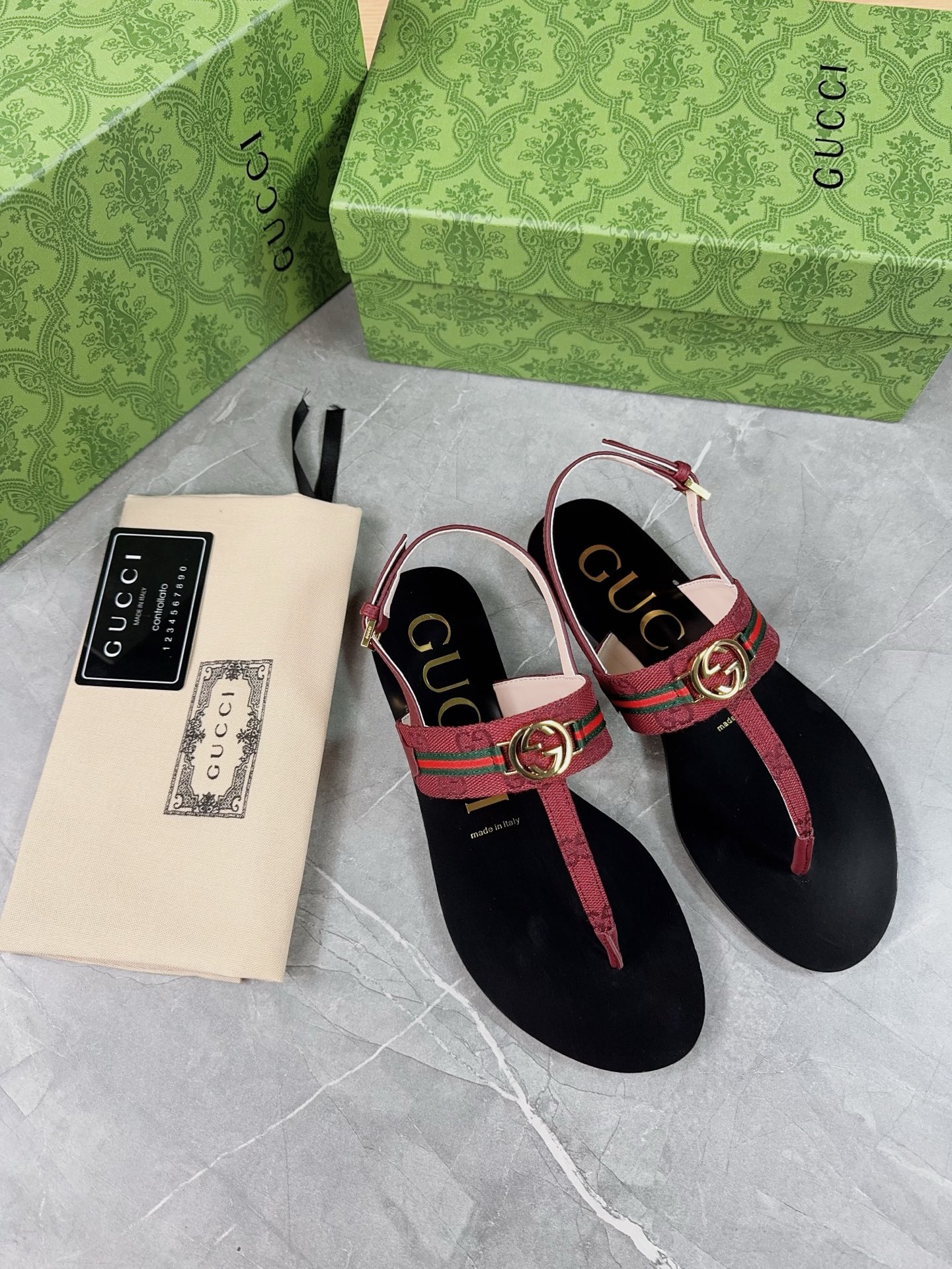 Gucci Women's Leather Thong Sandals with Iconic Web and Adjustable Strap 6 i1741359577178 497 0 3