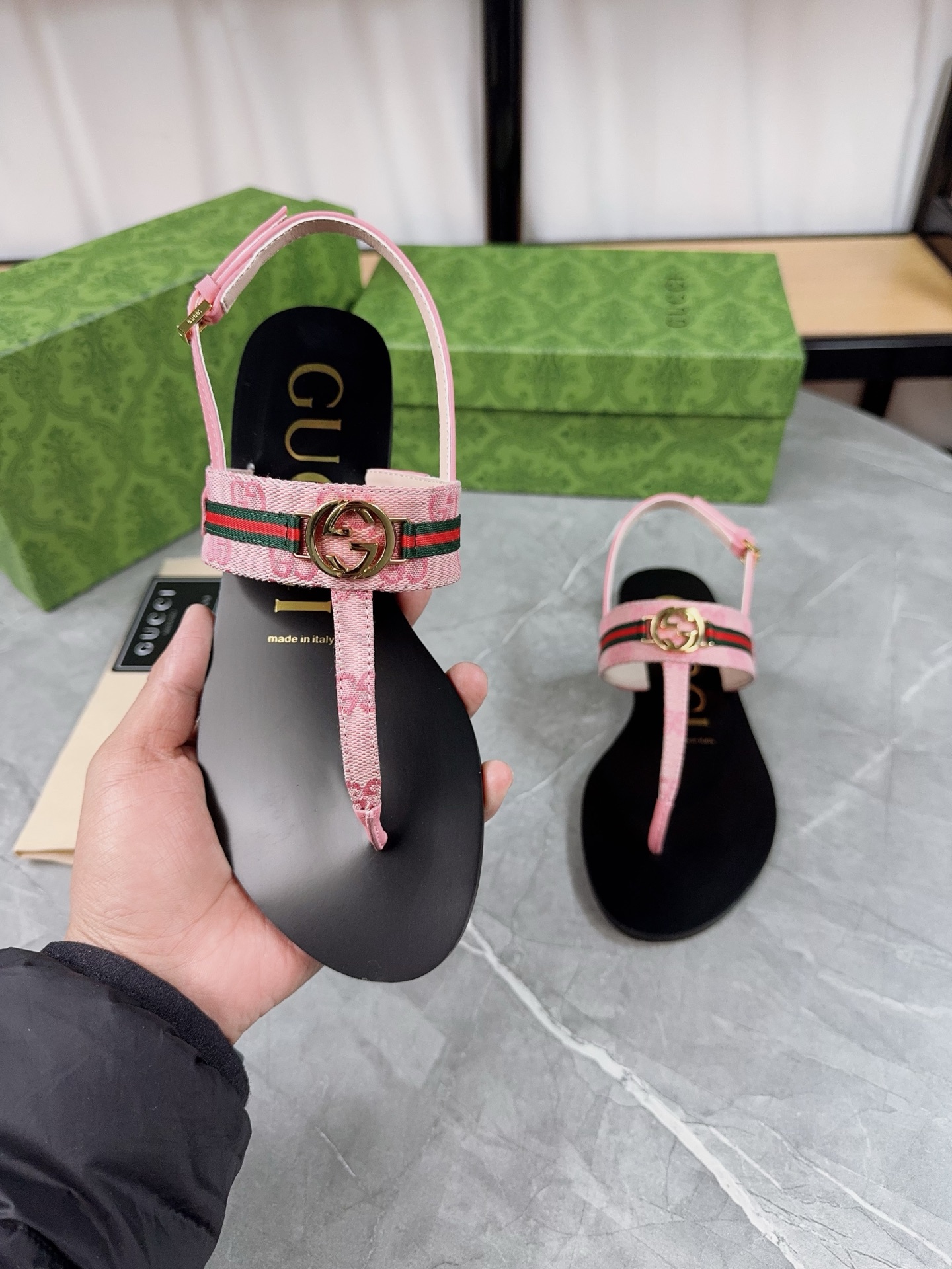 Gucci Women's Thong Sandals with Signature Web and Interlocking GG Detail 8 i1741359633901 4501 0 7