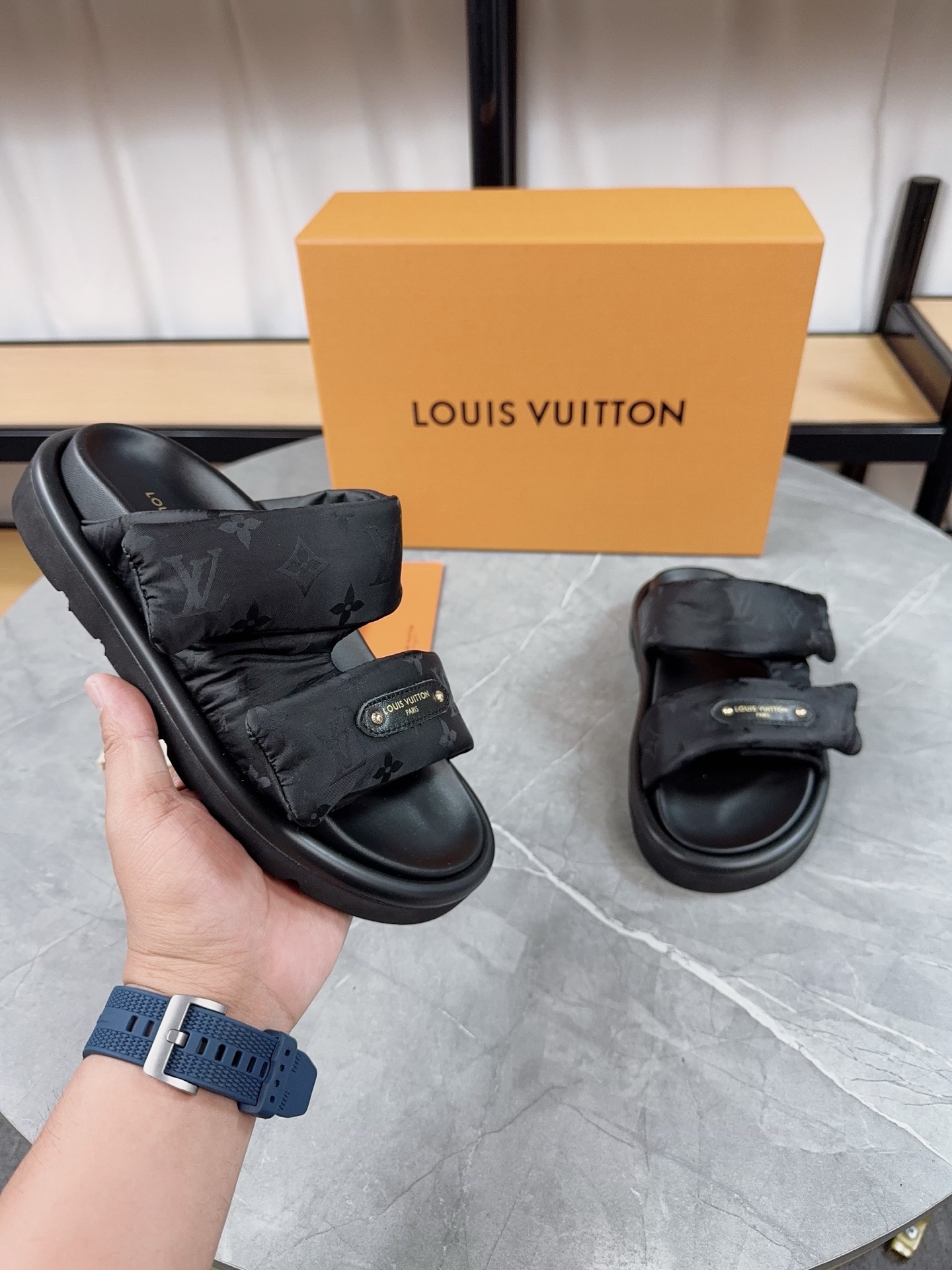 Louis Vuitton Pool Pillow Comfort Flat Sandal With Monogram Fabric 7 i1742032001542 7485 0 5