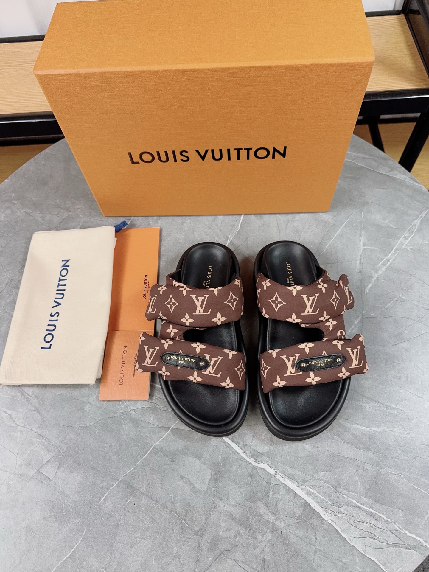 Louis Vuitton Pool Pillow Comfort Flat Sandal Monogram Embossed Slides 3 i1742032020369 9958 0 1