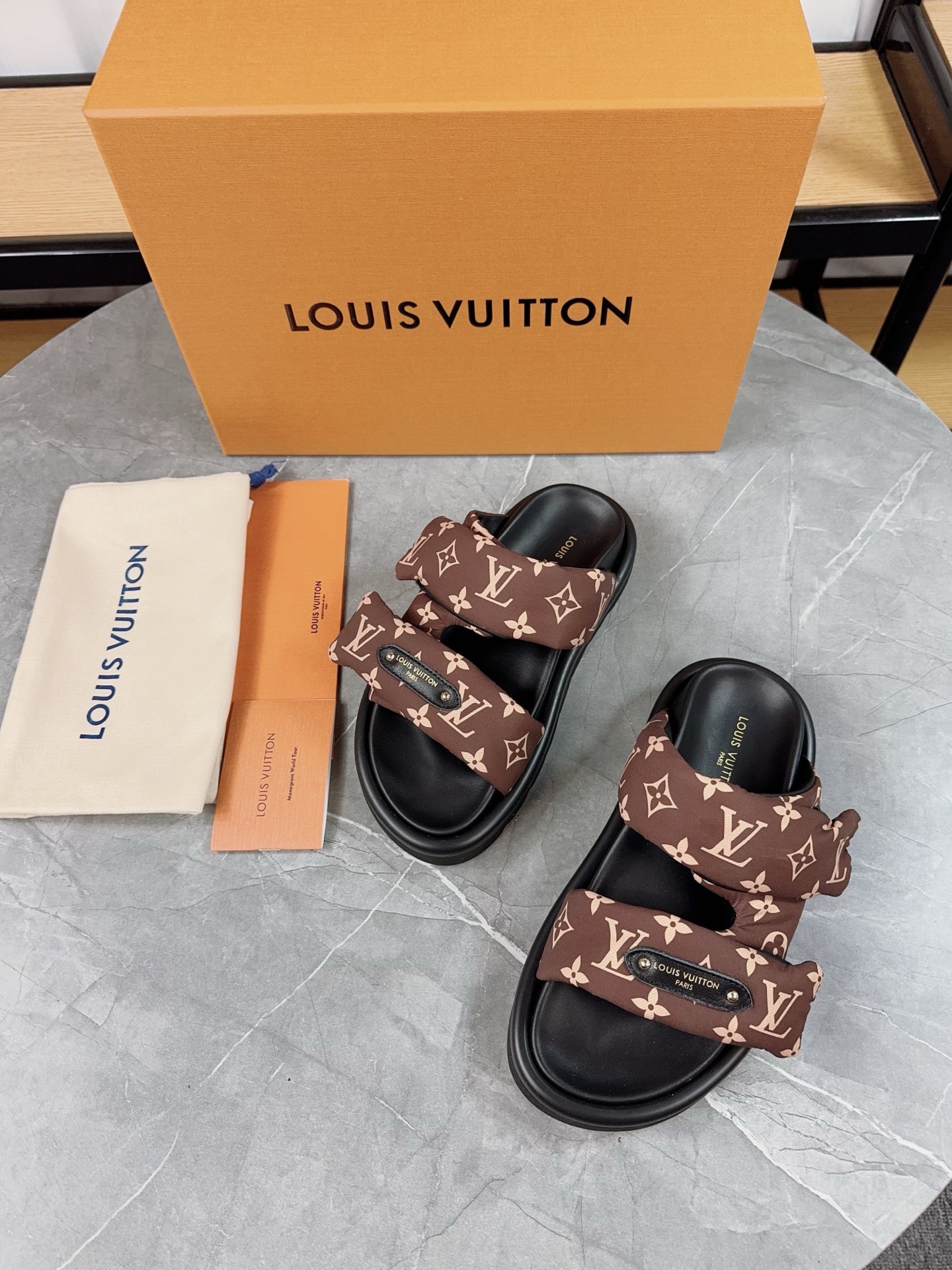 Louis Vuitton Pool Pillow Comfort Flat Sandal Monogram Embossed Slides 5 i1742032021035 7749 0 4