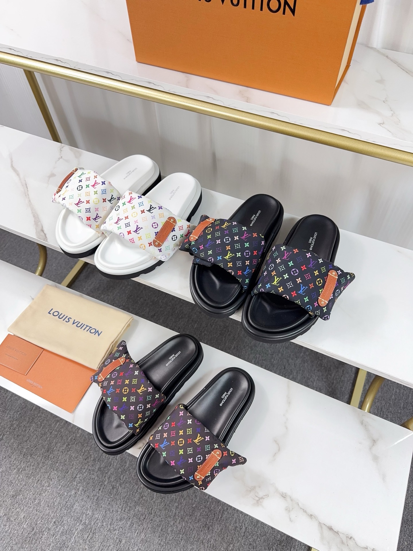 Louis Vuitton Pool Pillow Comfort Flat Sandal Monogram Fabric 10 i1742363613843 2133 0 0
