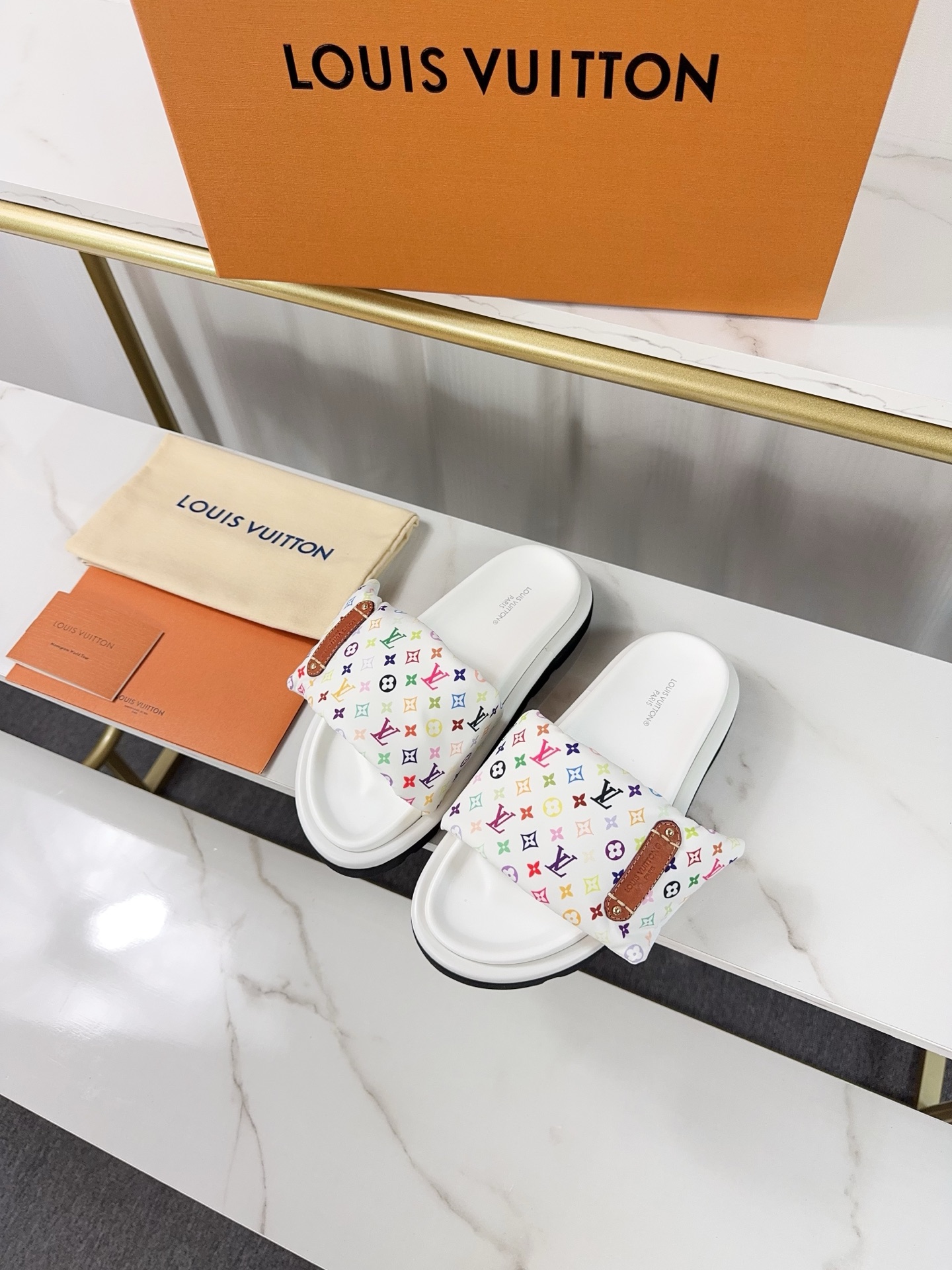 Louis Vuitton Pool Pillow Comfort Flat Sandal with Monogram, White 3 i1742363613843 6774 0 1