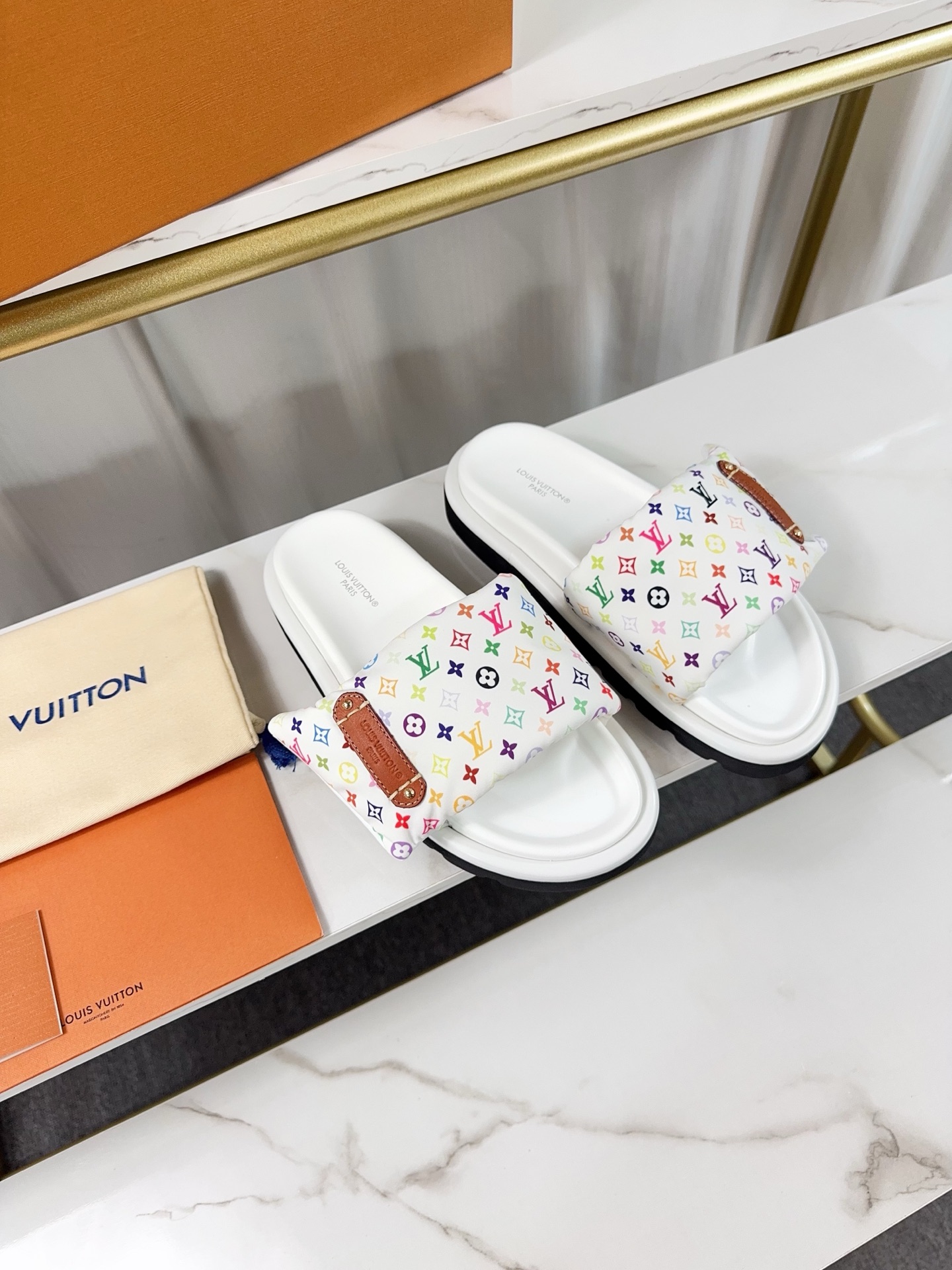 Louis Vuitton Pool Pillow Comfort Flat Sandal with Monogram, White 5 i1742363615279 6442 0 3
