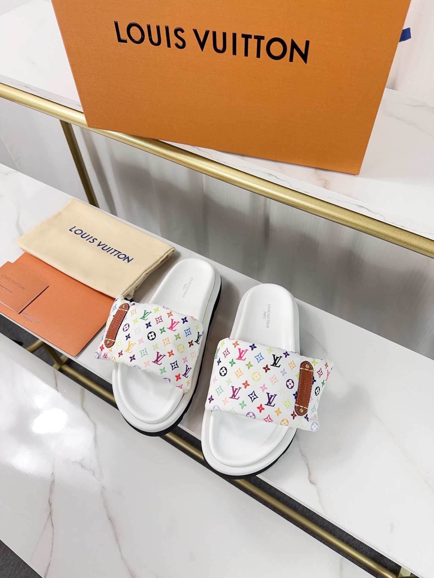 Louis Vuitton Pool Pillow Comfort Flat Sandal with Monogram, White 6 i1742363615286 8277 0 4