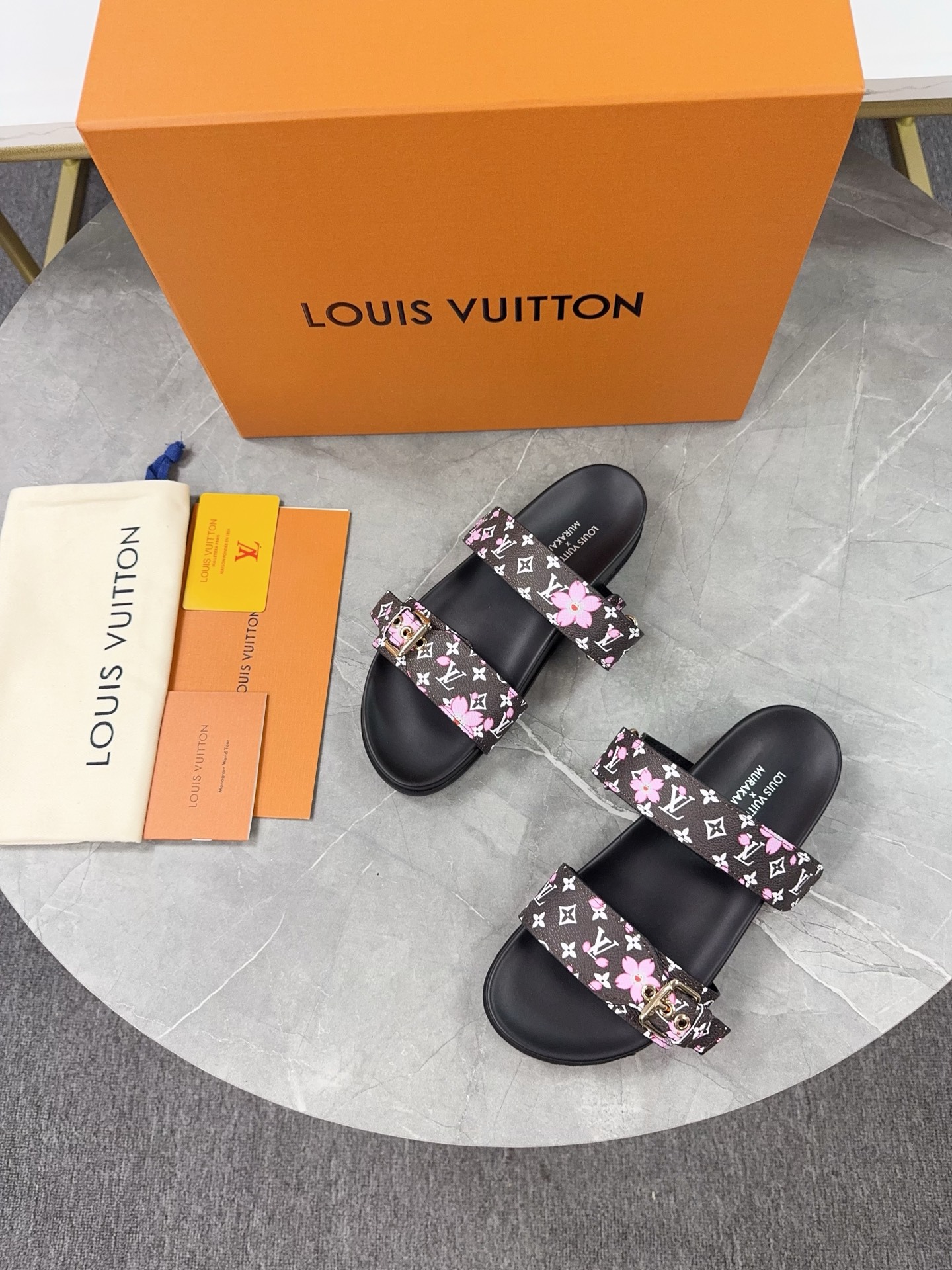 Louis Vuitton 2025 Summer Flower Logo Sandals, Adjustable Buckle Slides 5 i1742807311147 6100 0 3