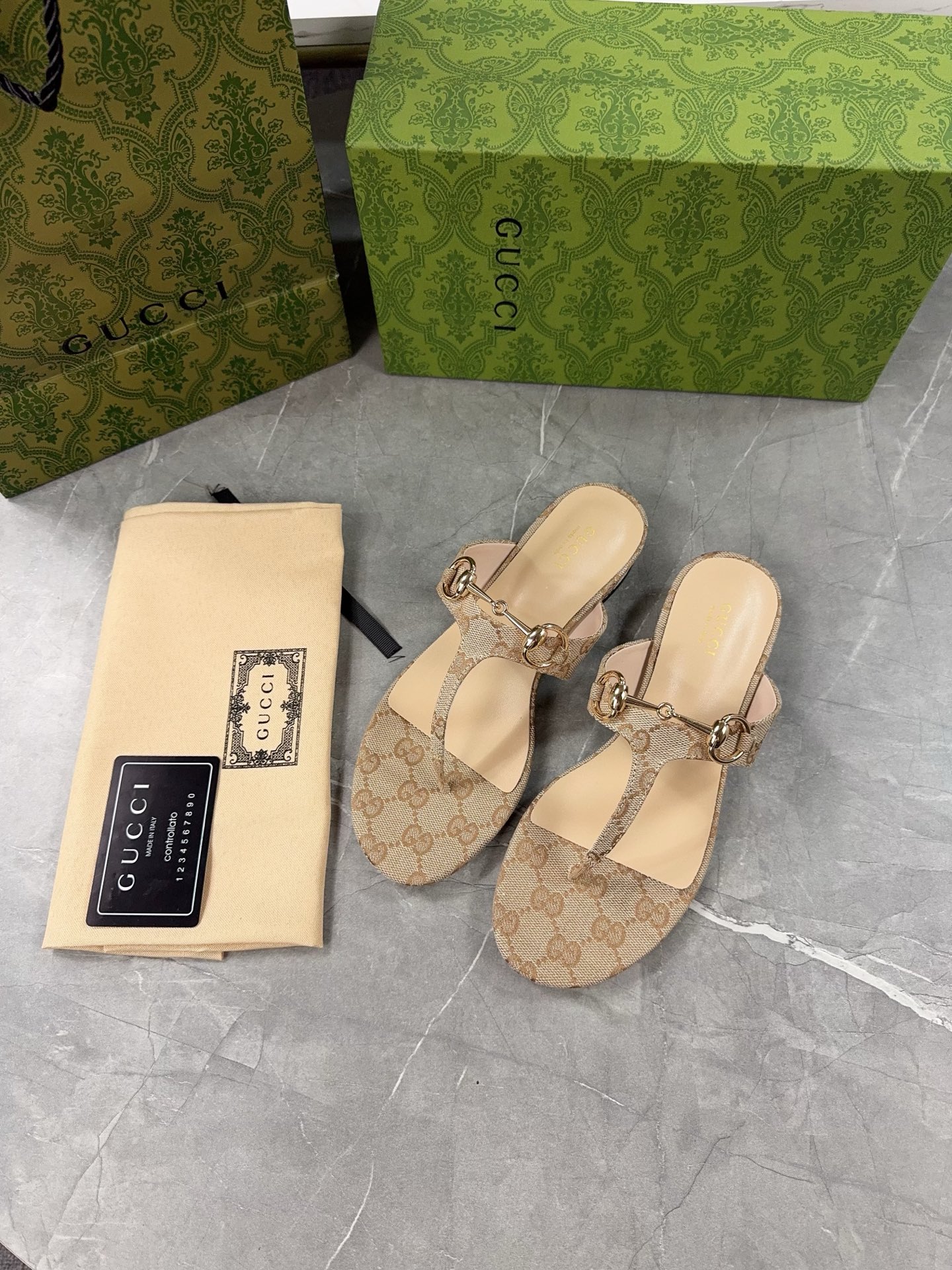 Gucci Women's Thong Sandals with GG Pattern and Horsebit Detail 4 i1743673330195 4853 0 2