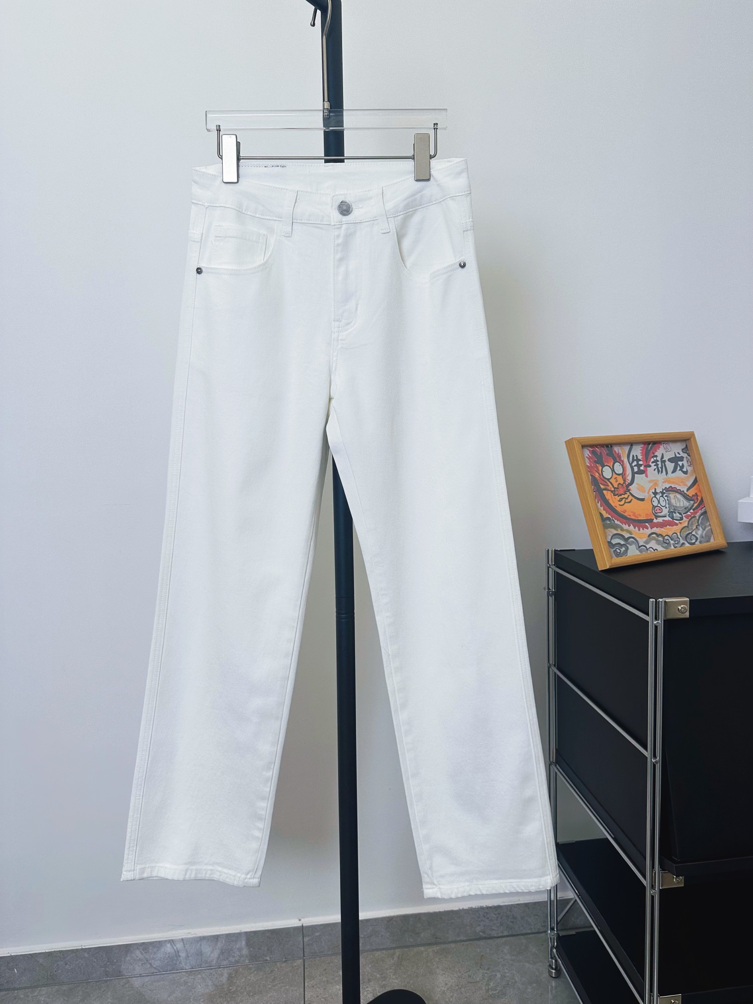 Dior White Straight-Leg Jeans - Unisex, Comfortable, and Stylish