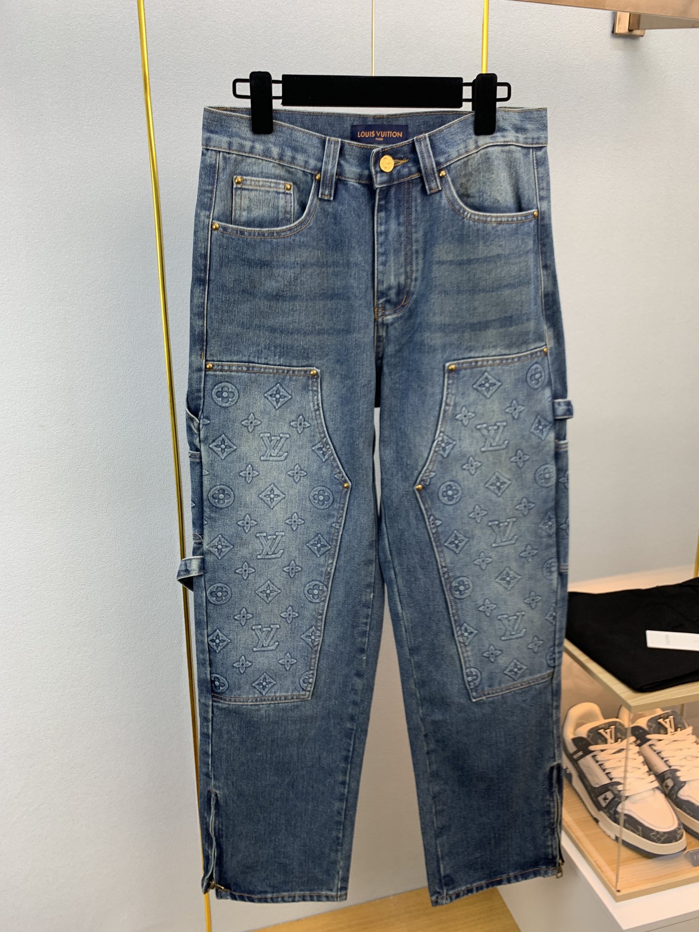 Louis Vuitton Vêtements Manteaux & Blousons Jeans Tenues Deux Pièces & Ensembles Assortis Noir Bleu épissure Unisexe Fashion Peu importe