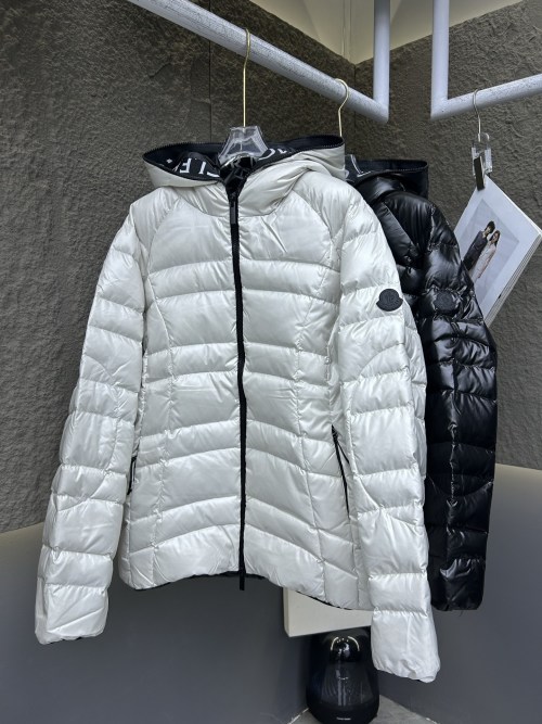 Moncler Women's Down Jacket - Lightweight Puffer Coat in Black and White 1 Moncler Women's Down Jacket - Lightweight Puffer Coat in Black and White