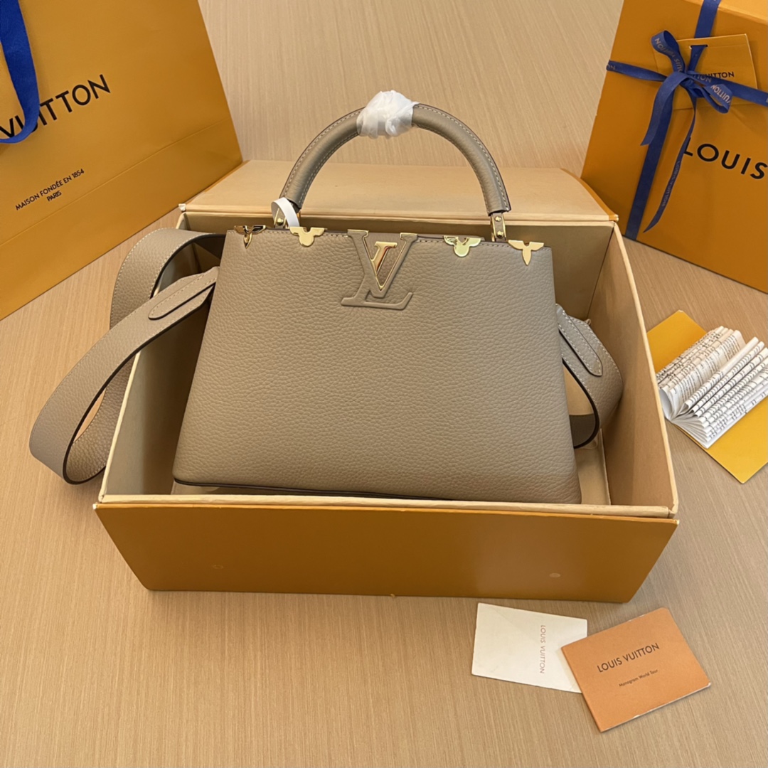 Top brands like
 Louis Vuitton LV Capucines Bags Handbags Elephant Grey Taurillon Mini M24567