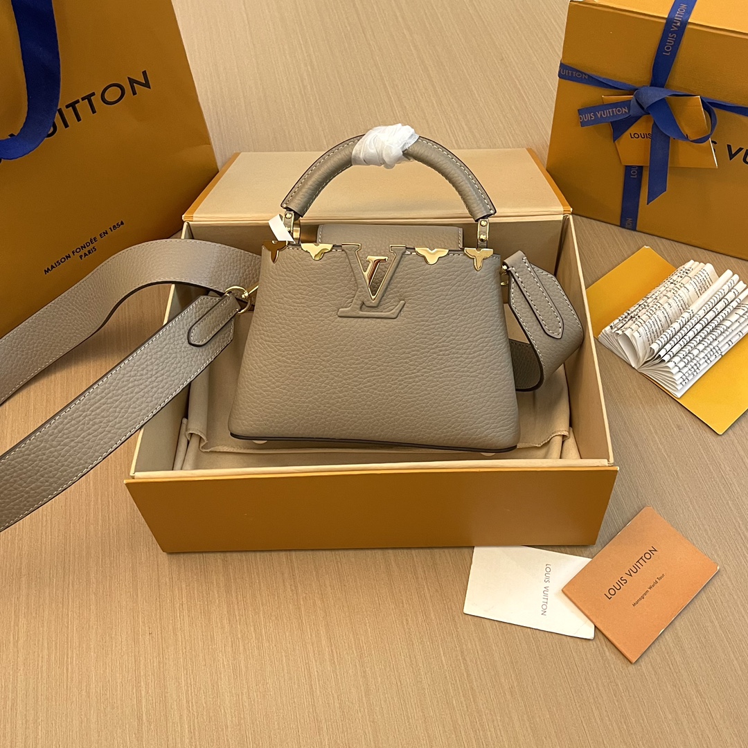 Louis Vuitton LV Capucines Bags Handbags Quality Replica
 Elephant Grey Taurillon Mini M24567