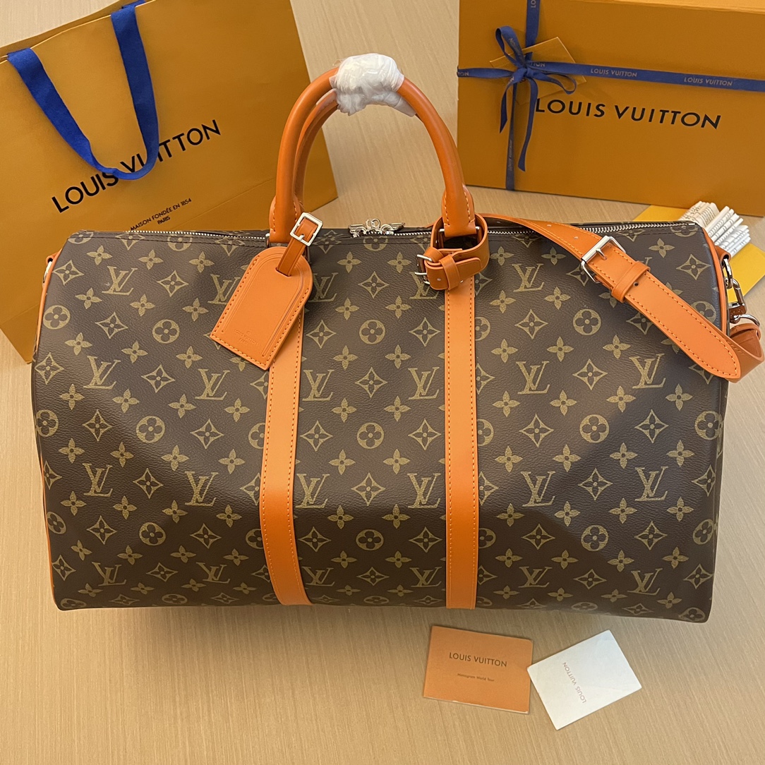 Louis Vuitton LV Keepall Travel Bags Blue Red Yellow Canvas Fabric M46769