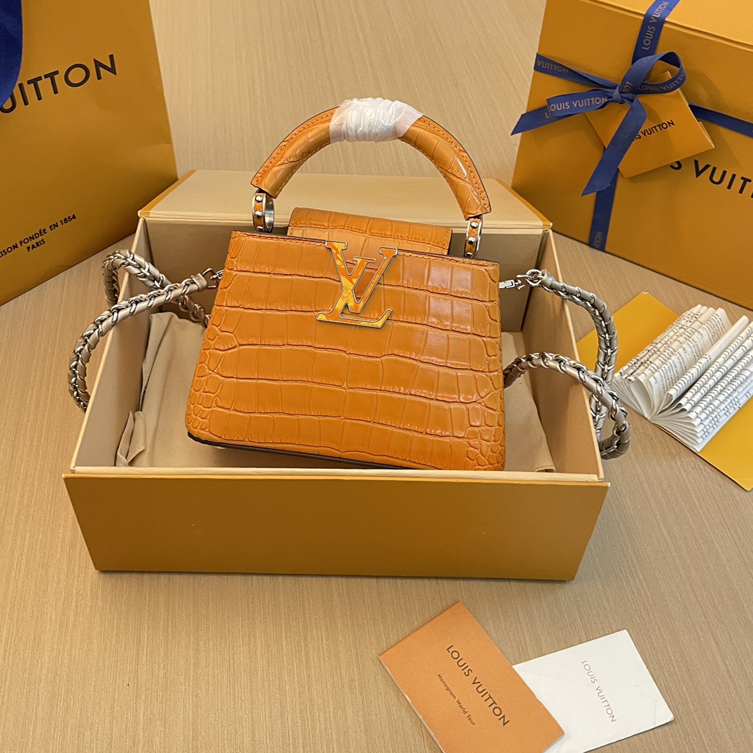 Louis Vuitton LV Capucines Bags Handbags Buy Cheap Replica
 Green Crocodile Leather Fashion Mini N82375
