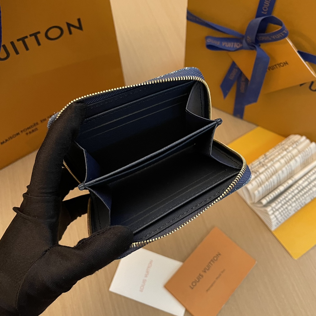 Louis Vuitton Zippy Coin Purse Monogram Denim Wallet - Blue 6 i1703746488 6666 0