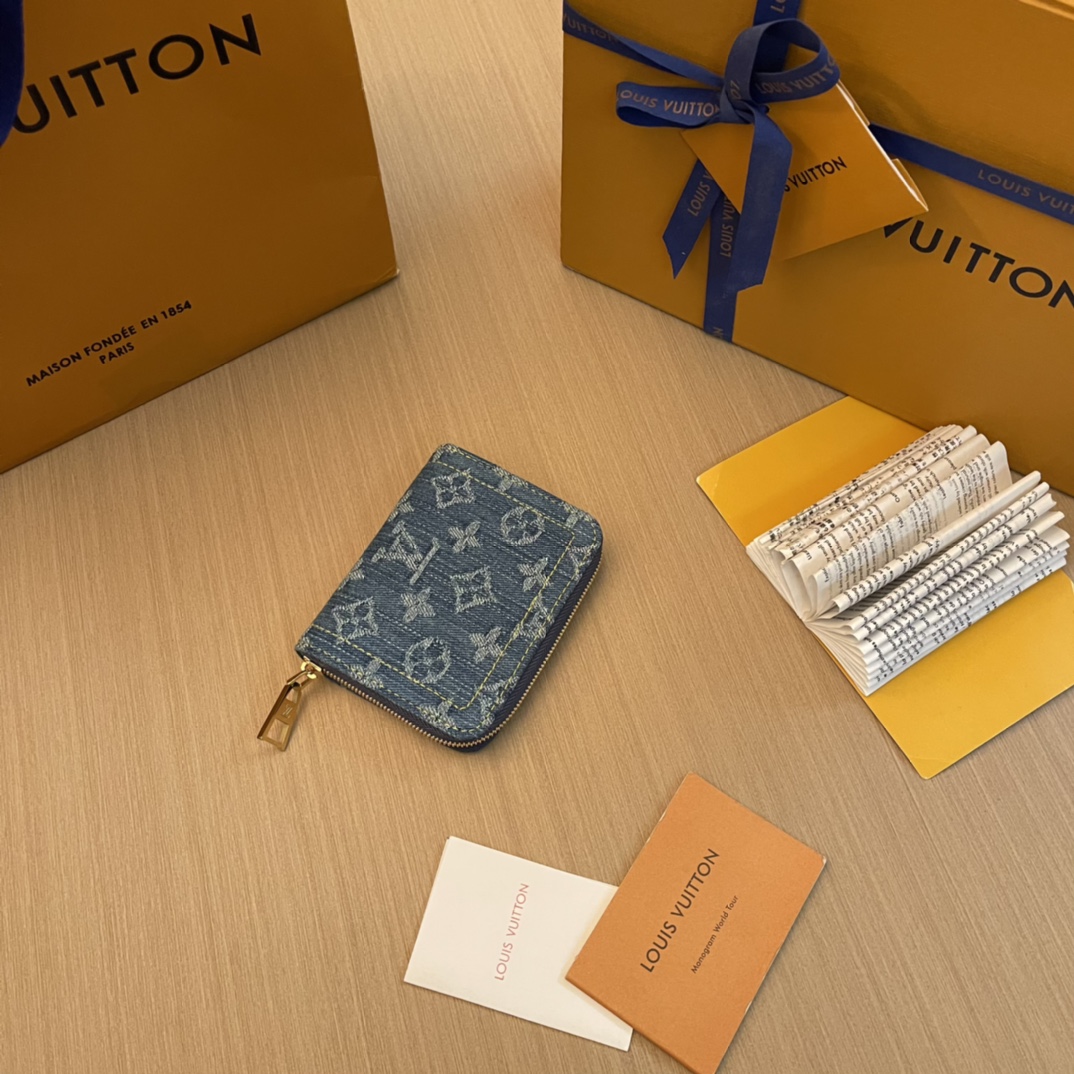 Louis Vuitton Zippy Coin Purse Monogram Denim Wallet - Blue 2 i1703746489 7889 0