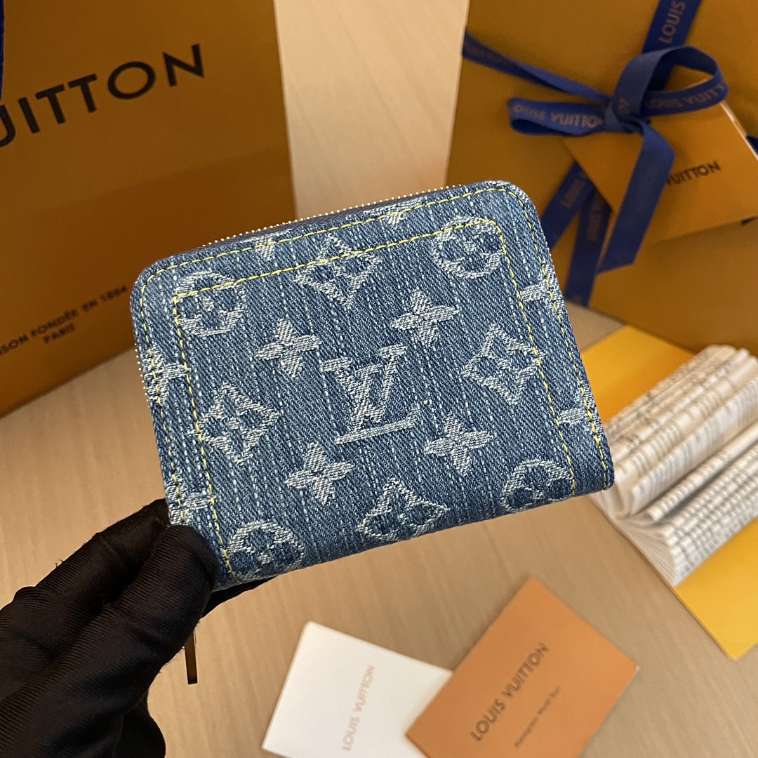 Louis Vuitton Zippy Coin Purse Monogram Denim Wallet - Blue 3 i1703746489 9785 0