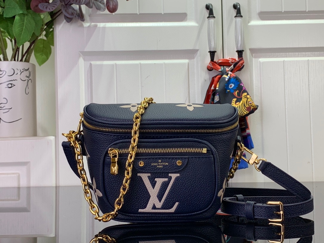 Louis Vuitton LV Bumbag Bolsos Riñoneras y bolsas Negro Azul Gris Blanco Empreinte​ Cadena M46917