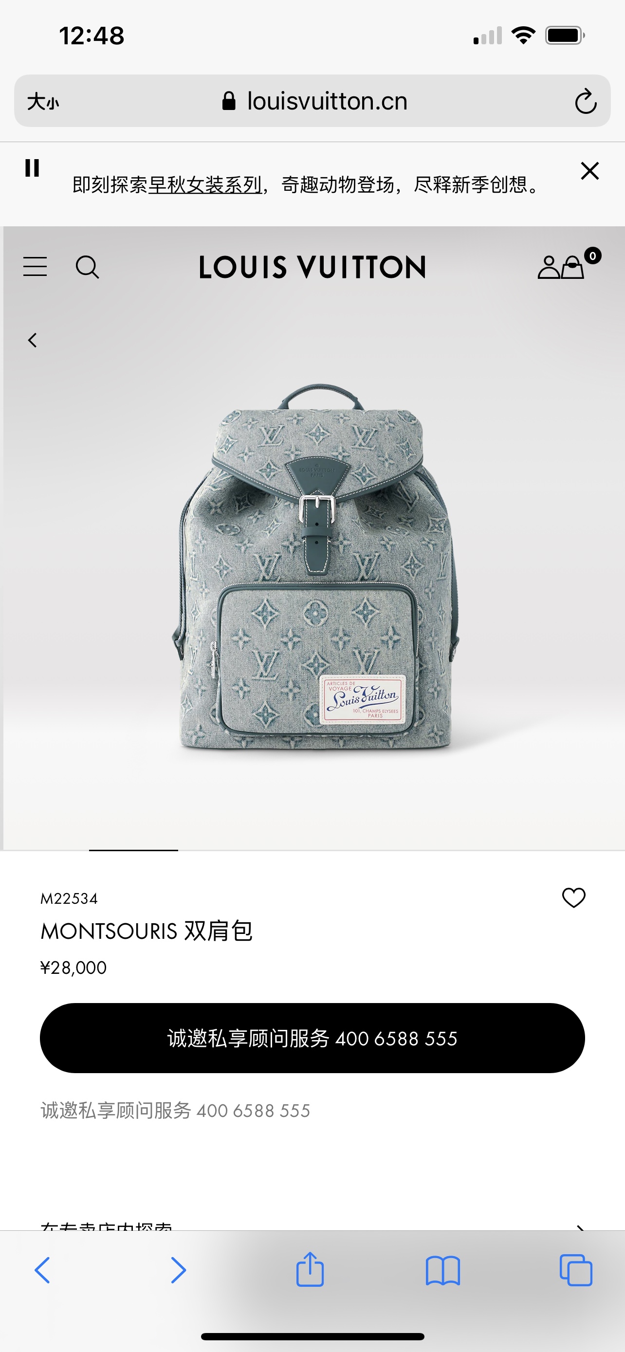 Louis Vuitton LV Montsouris Bolsos Mochila Acero completo M22534