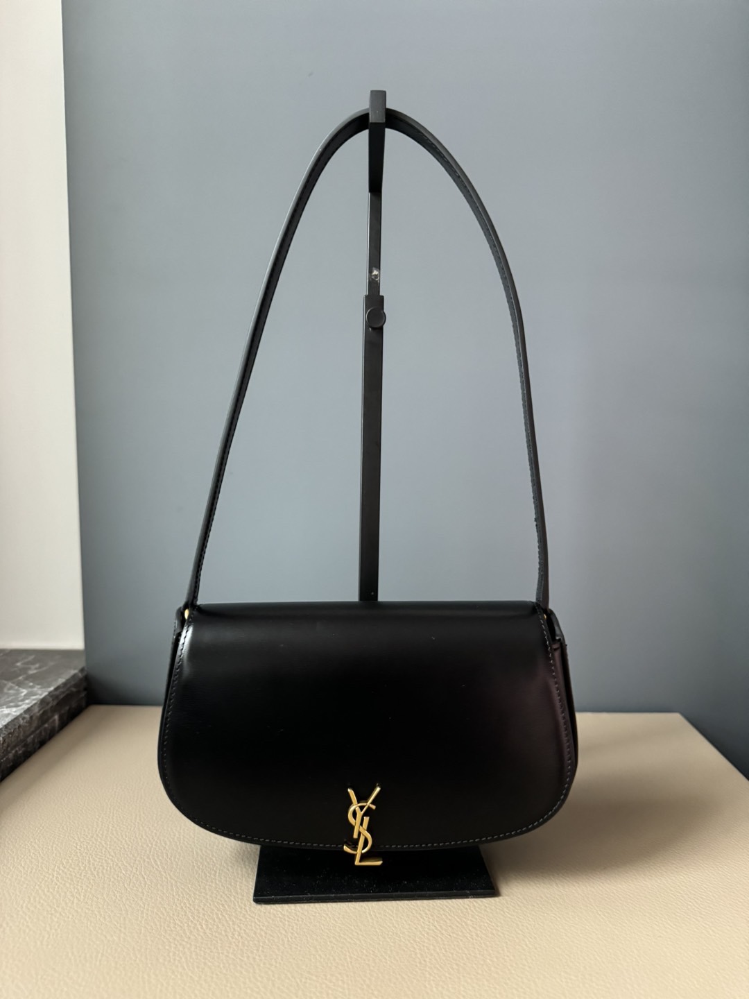 Saint Laurent ysl voltaire armpit bag black gold