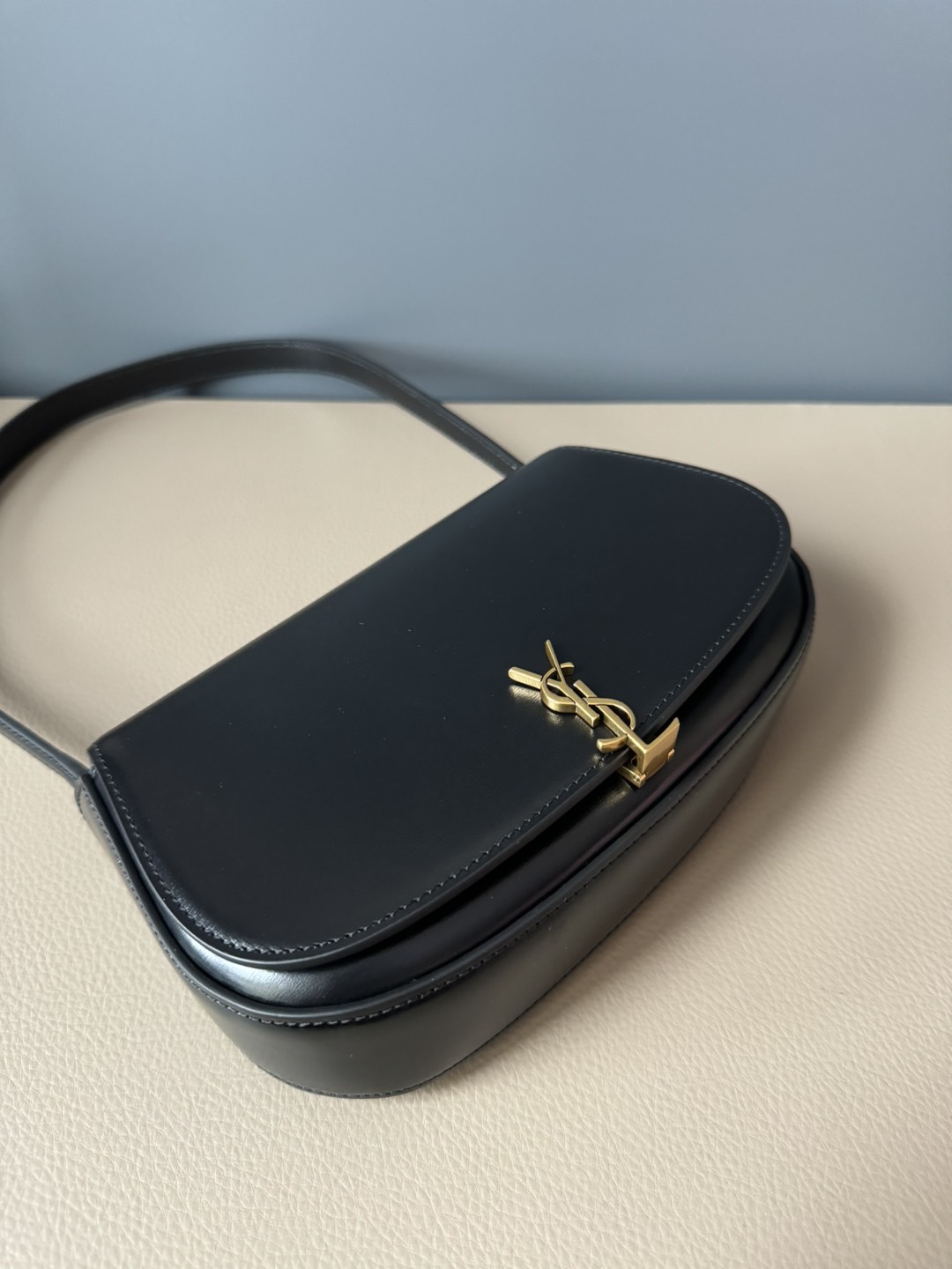 Saint Laurent ysl voltaire armpit bag black gold