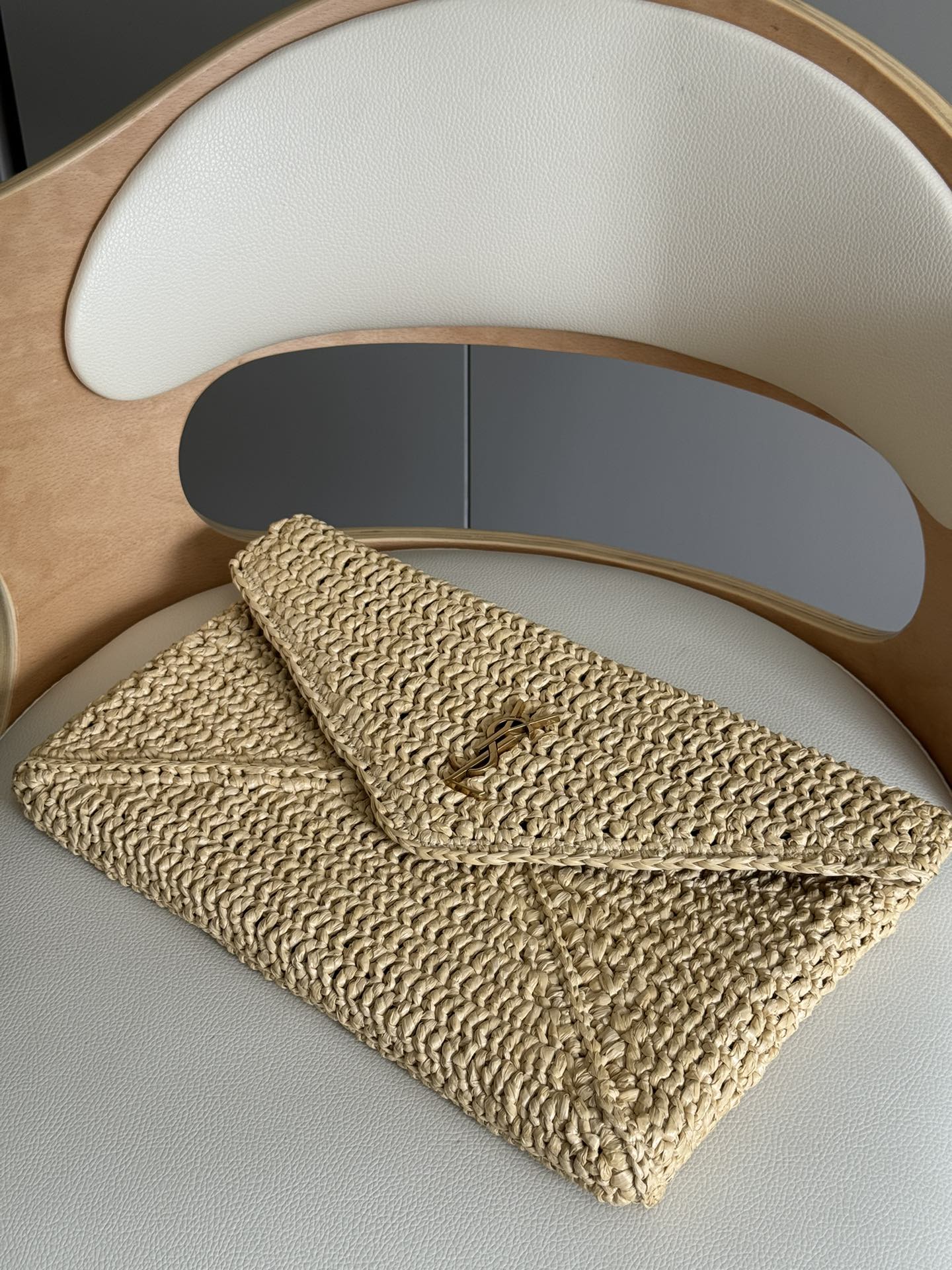 Saint Laurent ysl woven clutch