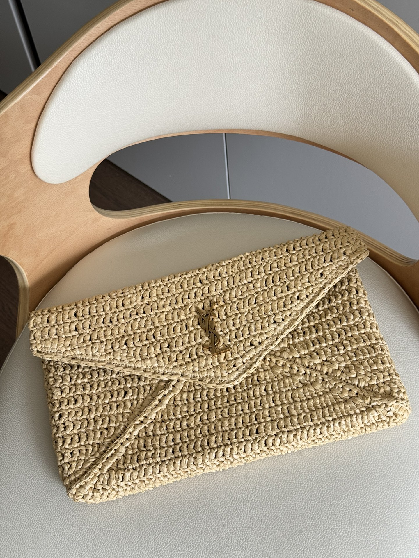 Saint Laurent braided raffia