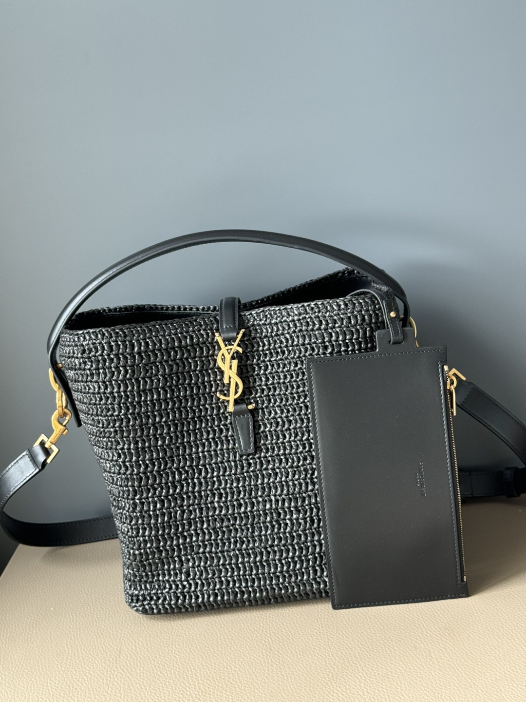 Saint Laurent Ysl premium LE 37 woven bucket bag_