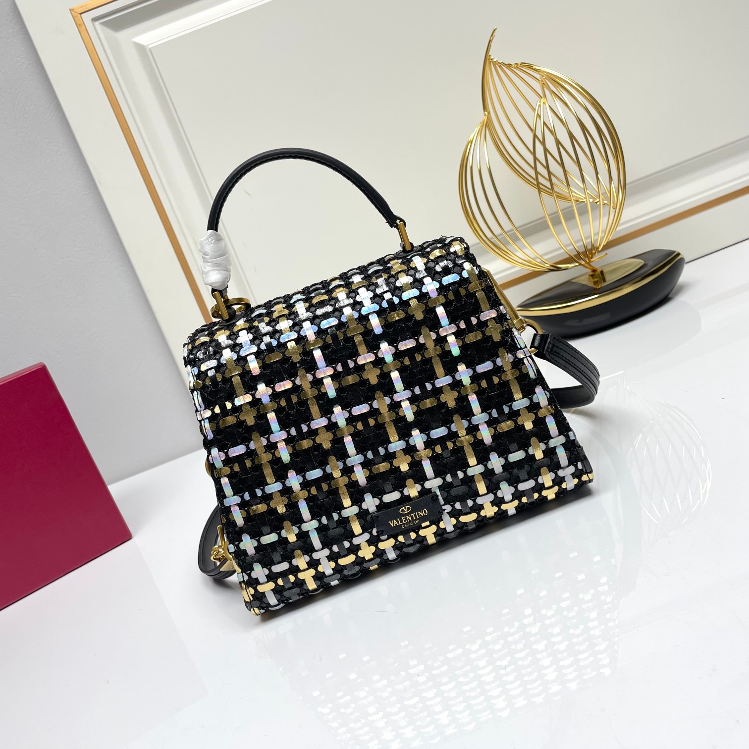 新品 编织🆕 Valentino Garavani VSLING |华伦天奴|手工编织公文包💼搭配可延长