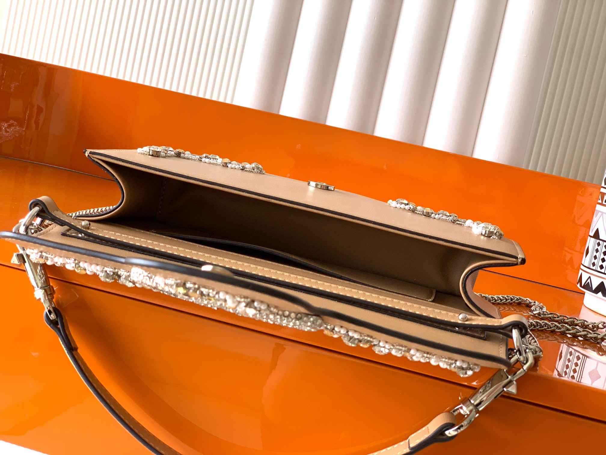 大号【+Box.】MINI LOCÒ仿水晶装饰手袋-VLogo Signature施华洛世奇®仿水晶装饰