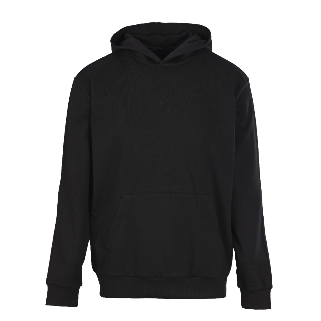 正品级💰380 LOUIS VUITTON LV 浮雕字母连帽卫衣 原版9300购入，原版采用定制330g鱼鳞布料。帽子双层设计，帽里复合还原原版。激光垫棉刺绣工艺。舒适的连帽卫衣以有机棉质裁制，为休闲造型增添隽永格调。衣身采用经典廓形设计，衣领下方的同色调压花标志呈现优雅浮雕效果，而连帽则配有温暖柔软的衬里。上衣设计百搭易衬，是衣橱必备服饰。男女同款 Size : S-L
