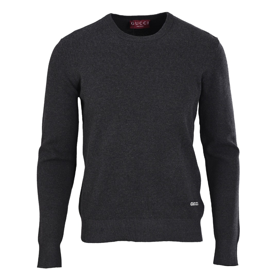 正品级💰388 GUCCI古驰GUC 下摆嵌花针织圆领毛衣 定织奢品丝棉雅致针织料，嵌花提花织法，精细编织不仅确保了图案的清晰度，还大大增强了织物的耐用性， 接缝立体缝线，通过在接缝处使用特定的缝纫方法 使衣物呈现出更加立体和贴合身体的效果，做工繁琐复杂，缝盘机作收针，收边明花提花效果，通过特定的编织工艺在织物上形成的突出花纹，增添视觉效果 整洁有序，定制辅料，合身版型 Size：S-XL