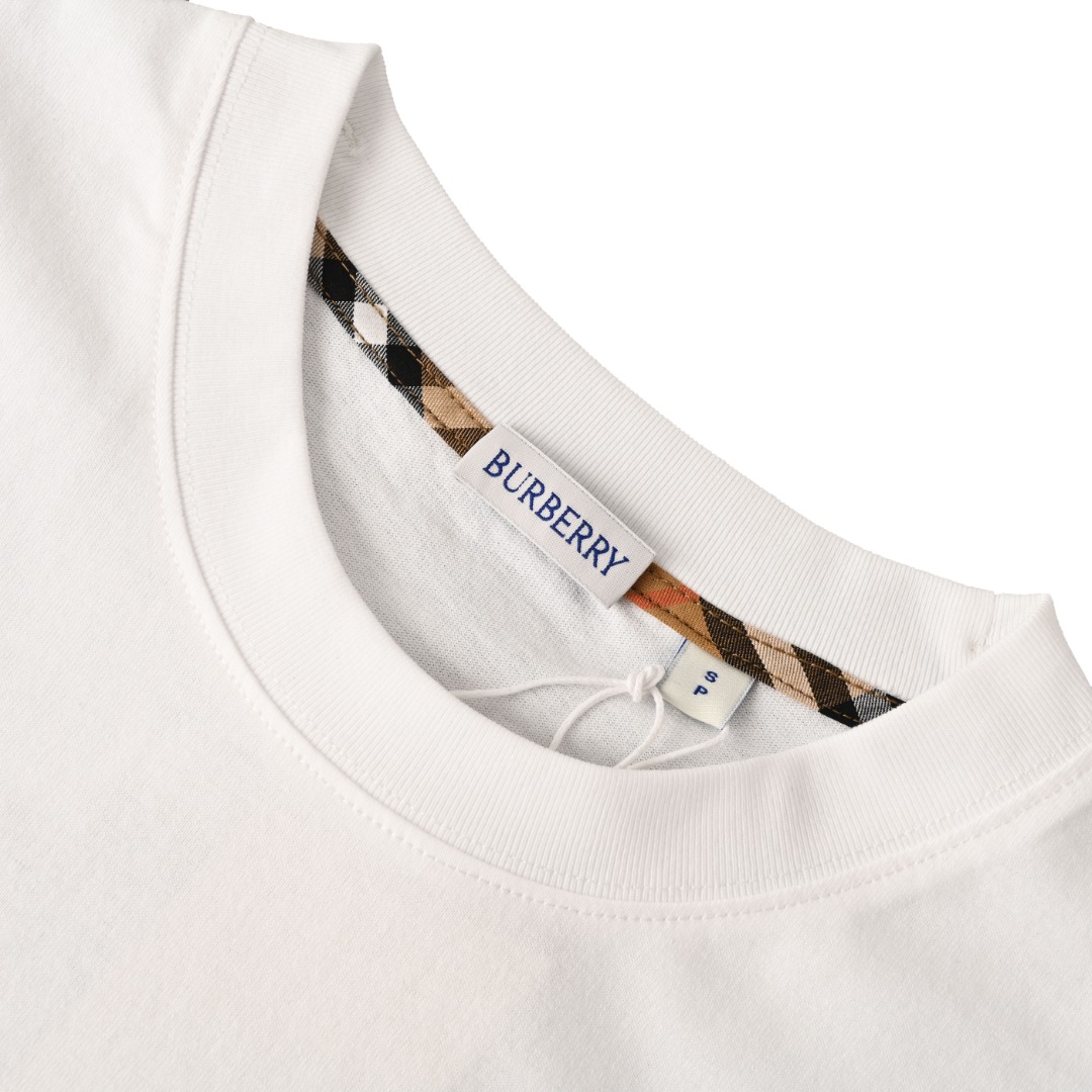 Burberry BURBERRY巴宝莉BBR 情人节限定 后背战马格纹短袖T恤