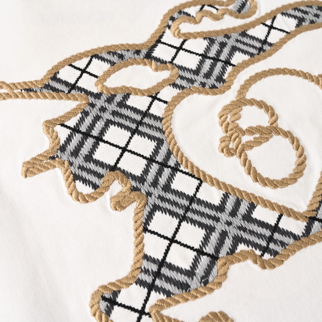 Burberry BURBERRY巴宝莉BBR 情人节限定 后背战马格纹短袖T恤