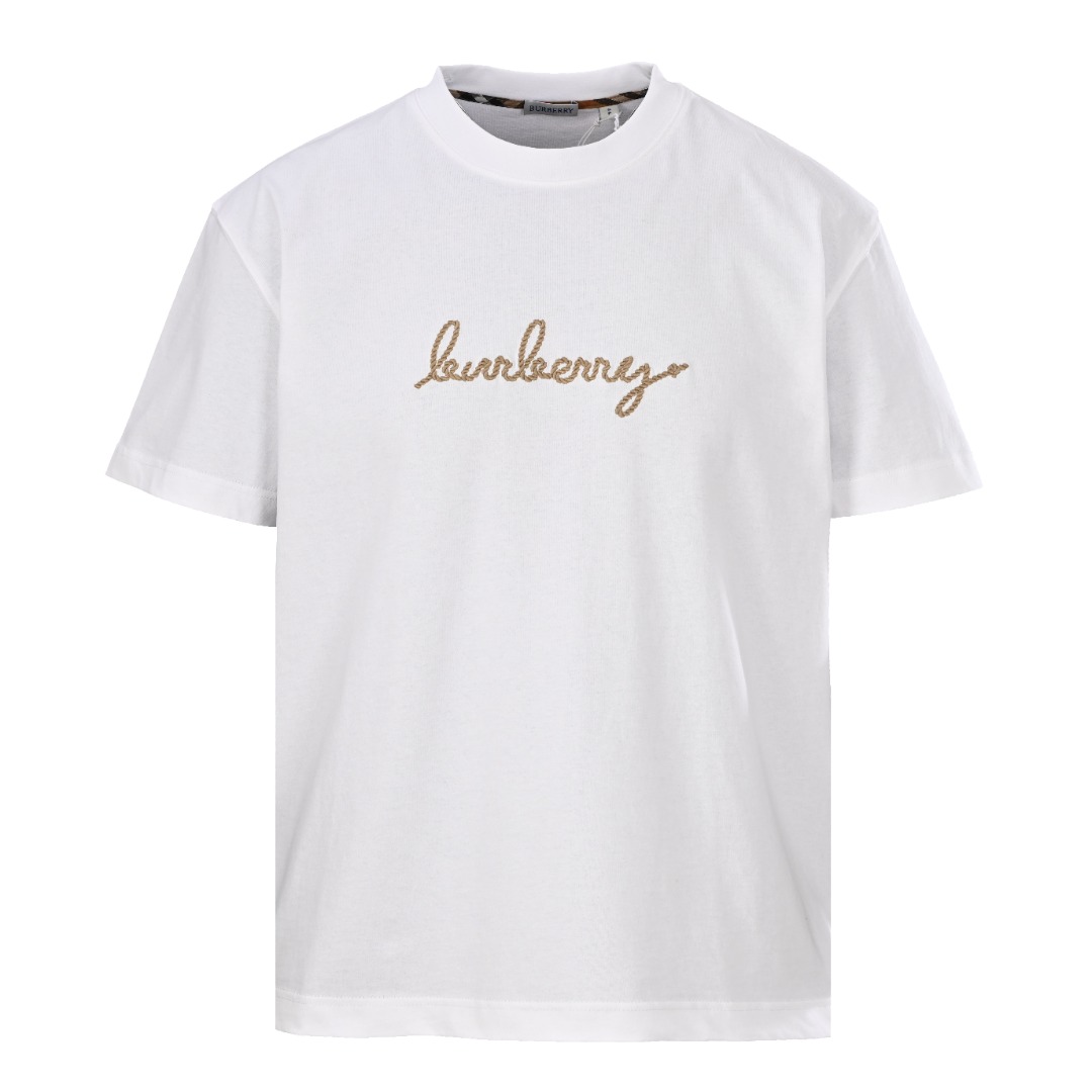 Burberry BURBERRY巴宝莉BBR 情人节限定 后背战马格纹短袖T恤