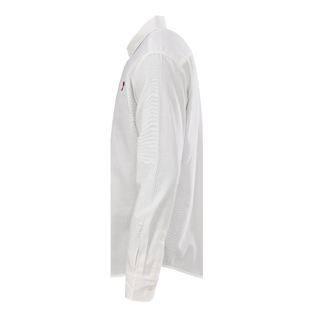 AMI Paris 小爱心刺绣长袖衬衫 定制臻品柔韧牛津棉布