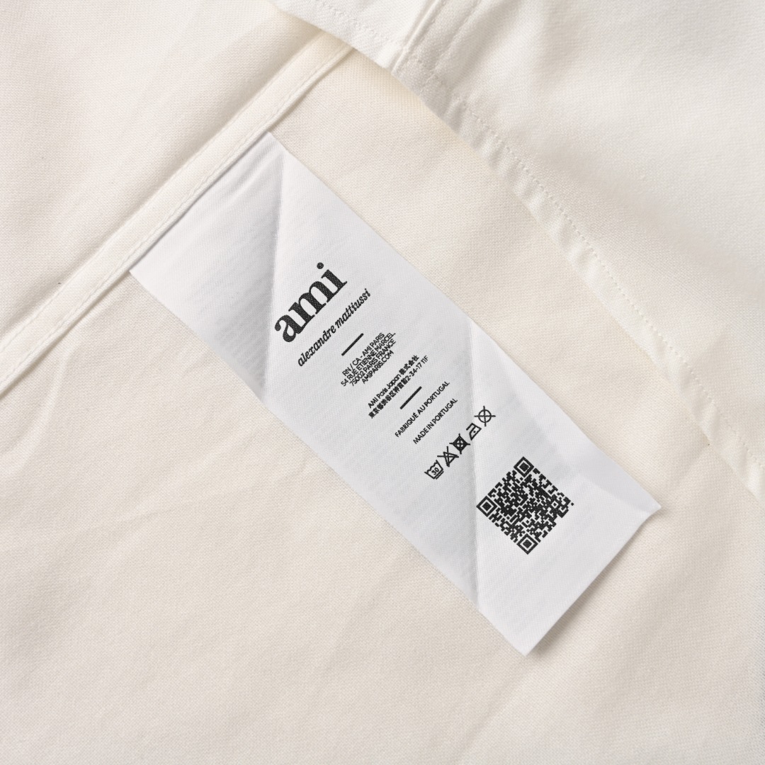 AMI Paris 小爱心刺绣长袖衬衫 定制臻品柔韧牛津棉布