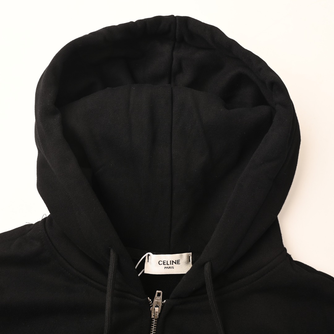 CELINE/赛琳CE 基础字母拉链连帽卫衣外套-Chinese UA Cheap High Quatity Brand Clothes Bags handbags Sneakers wholesale wholesaler seller from China Factory suppliers Fashion Clothing Shoes best Quality Beautiful Price CELINE/赛琳CE 基础字母拉链连帽卫衣外套