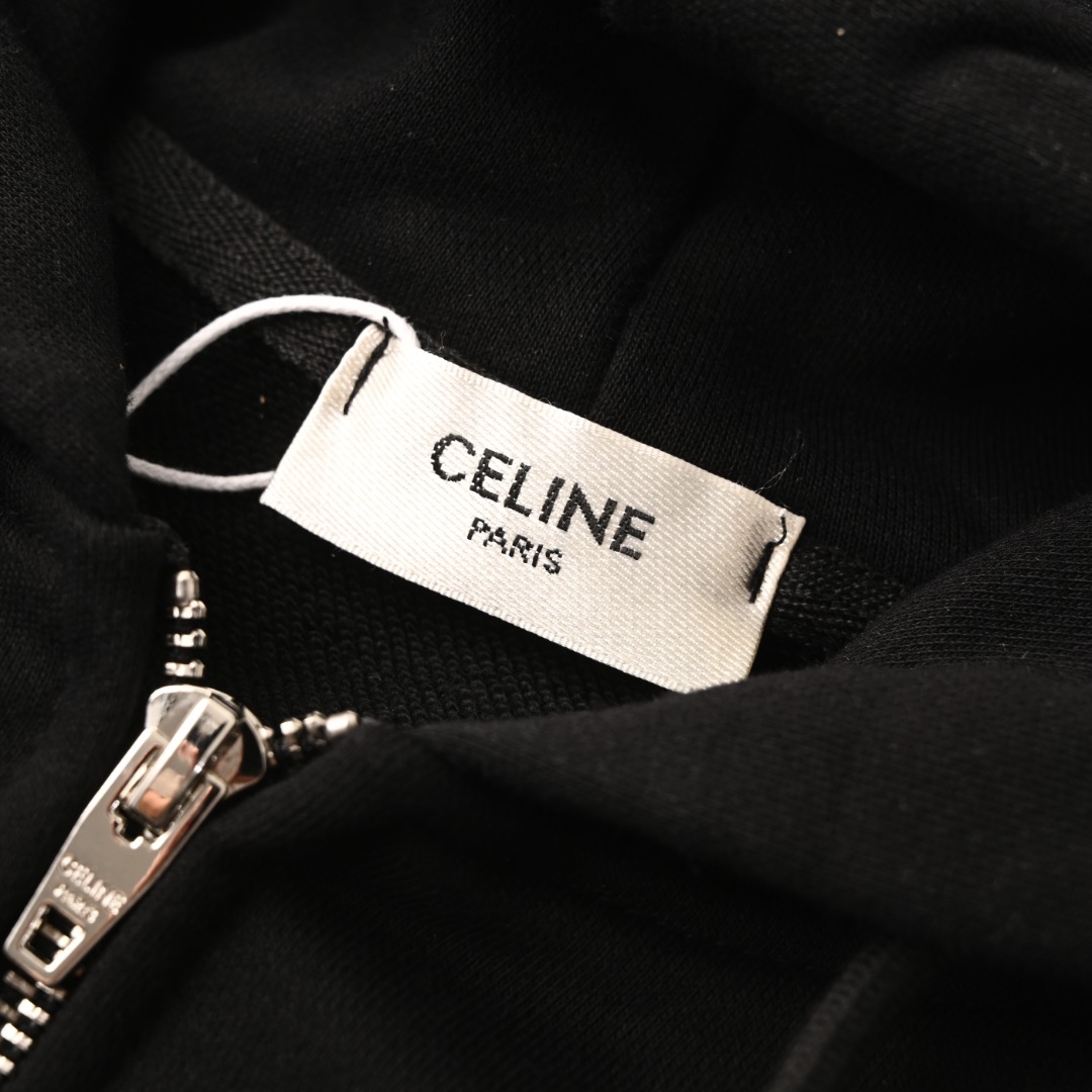 CELINE/赛琳CE 基础字母拉链连帽卫衣外套-Chinese UA Cheap High Quatity Brand Clothes Bags handbags Sneakers wholesale wholesaler seller from China Factory suppliers Fashion Clothing Shoes best Quality Beautiful Price CELINE/赛琳CE 基础字母拉链连帽卫衣外套