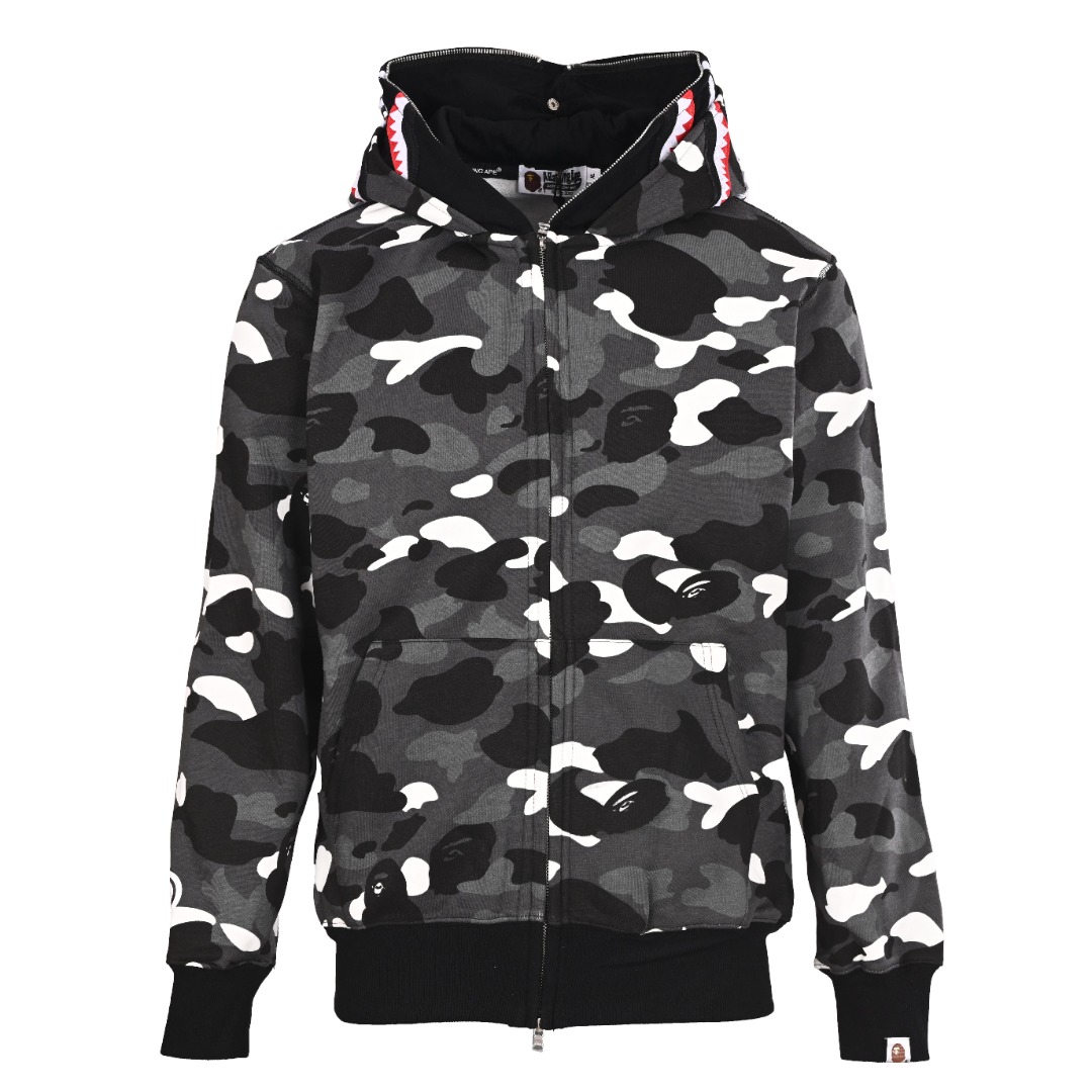 正品级 BAPE 鲨鱼头老虎头拉链迷彩连帽卫衣帽衫 💓形象让你成为最靓得️仔😎 官网发售款🏅️|超级推荐👩‍❤️‍💋‍👨|超人气单品✅ 亮点满满 秋冬宽松连帽卫衣🤗 不起球不变形 原装包装 正品细节👏此款上身效果百搭 随意搭配也极富有个性化 显白又显瘦/袖口松紧设计 复古又新潮 💥早秋衣柜必备炸裂款 绝不容易撞款 区别于其他大众款式😻 随意搭配 轻松出彩 舒适柔软🌈情侣搭配更加出彩❤️