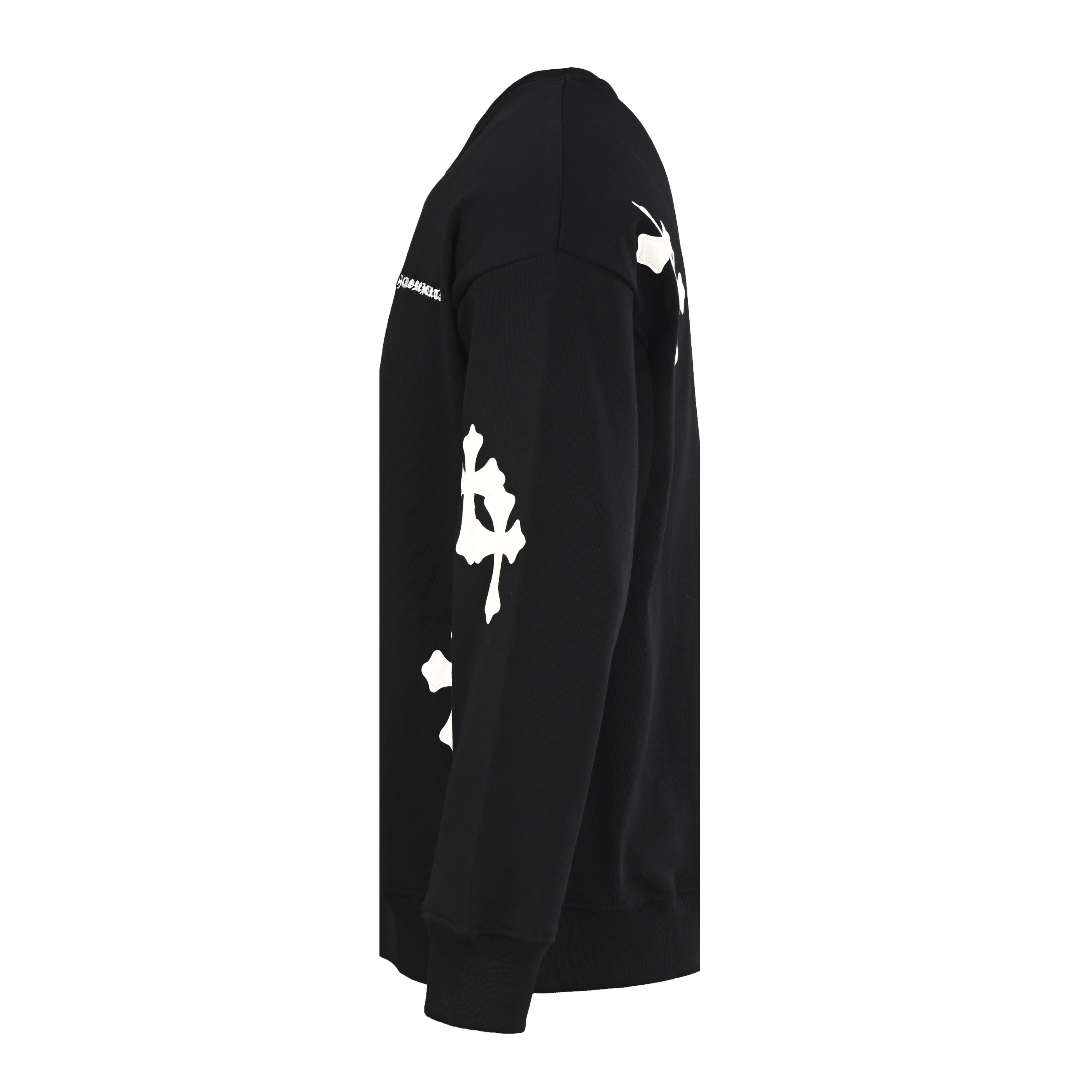 正品级 CHROME HEARTS/克罗心CH 皮标十字架贴饰刺绣圆领卫衣 CH24秋冬新款贴皮十字架花簇卫衣,克罗心带有中世纪的宗教精神, 那么十字架图案便必不可缺,立体皮标缝制的十字架图案遍布满身各个位置, 整体衣服搭配了同色皮标,显得简约大气,提成了档次感, 可以满足潮流达人追求低调奢华的炫酷风格.430克全棉毛圈,无性别限定,正品级! 颜色:黑色,白色
