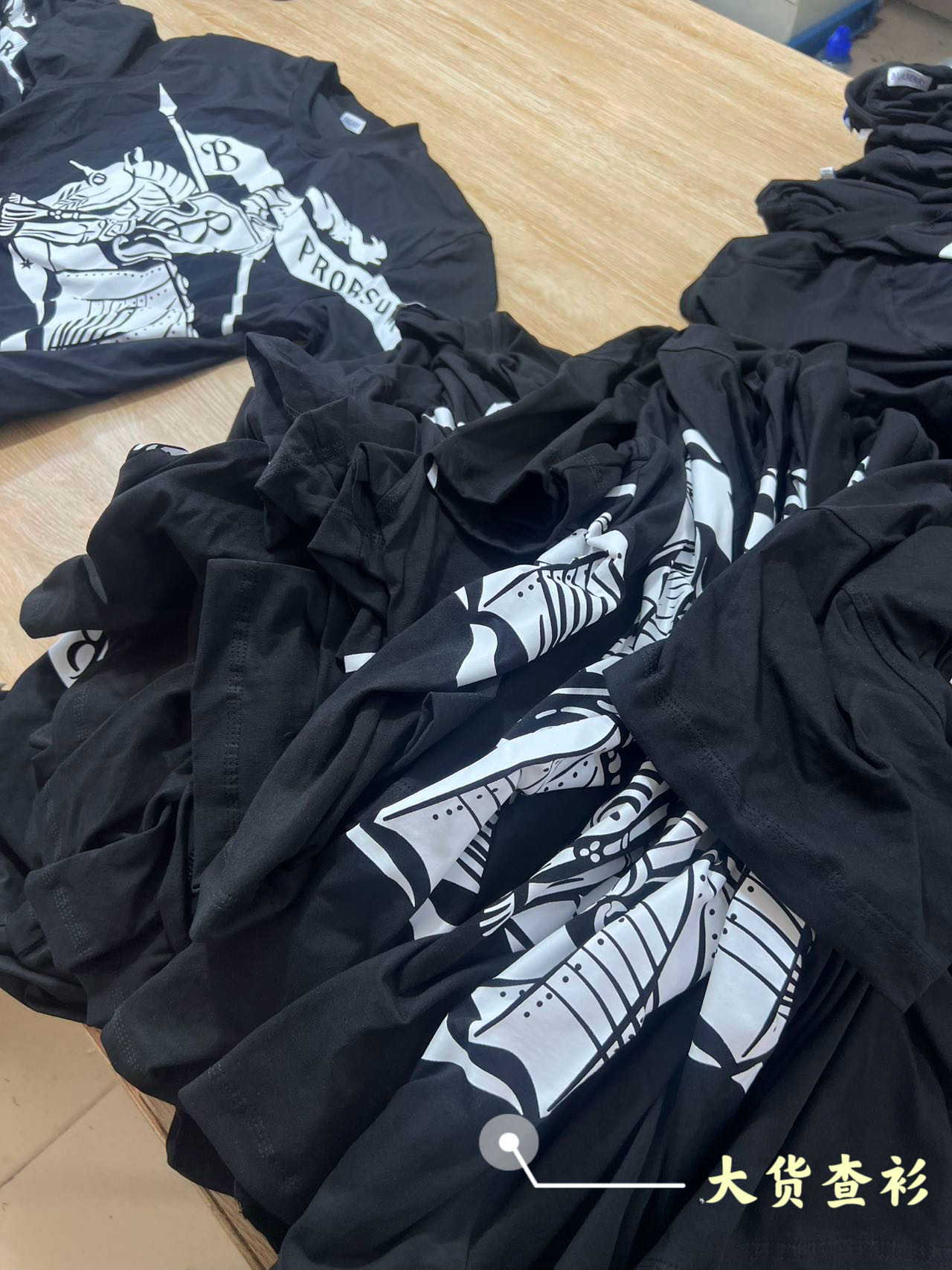 BURBERRY BBR Cotton Top camiseta de manga larga con estampado de caballo de guerra proceso de producción negro