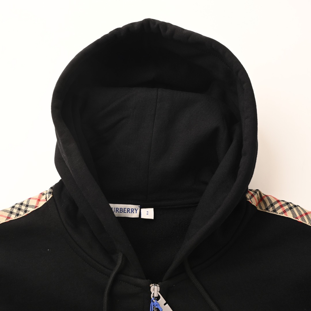 Burberry BURBERRY巴宝莉BBR 侧菱格织带套装拉链连帽卫衣